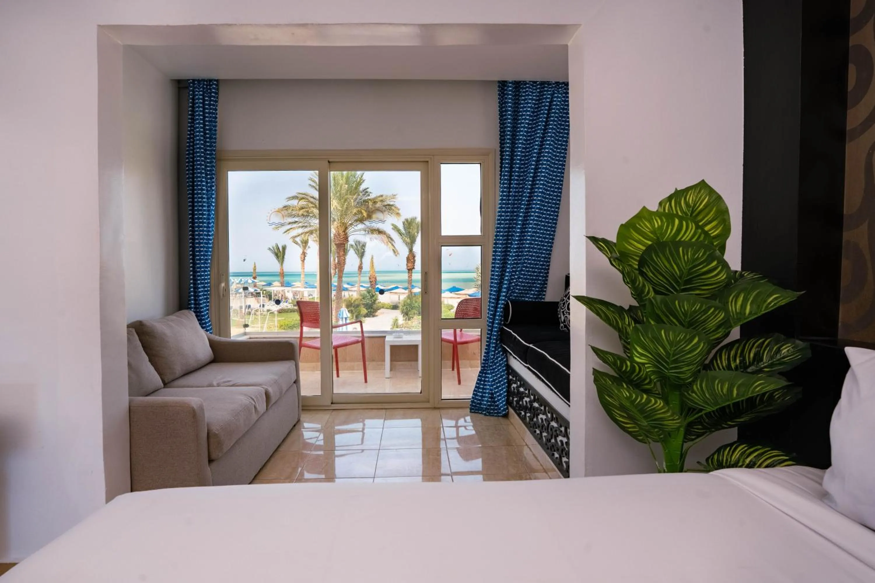 View (from property/room), Bed in Bellagio Beach Resort & Spa