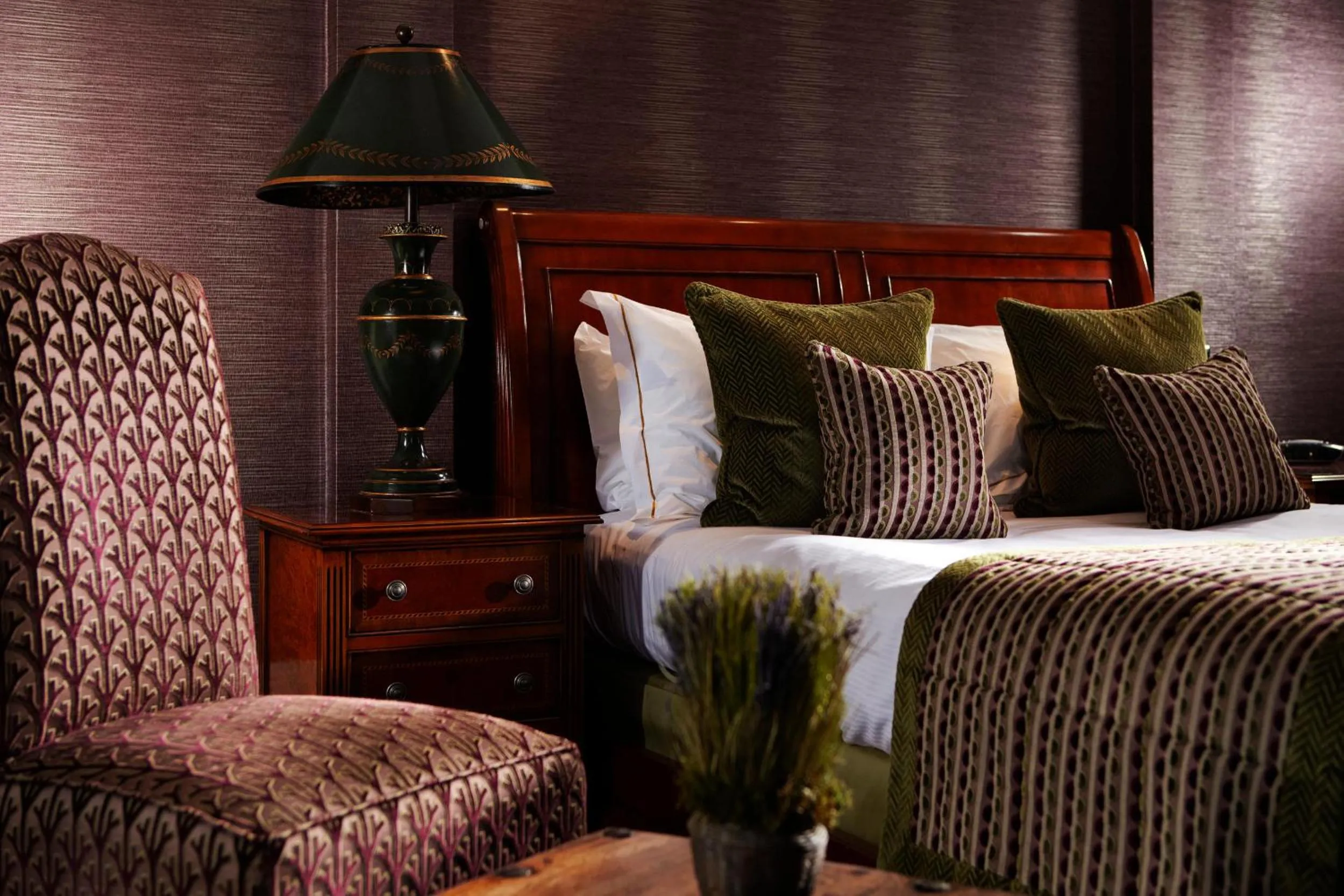 Bed in Langshott Manor - Luxury Hotel Gatwick