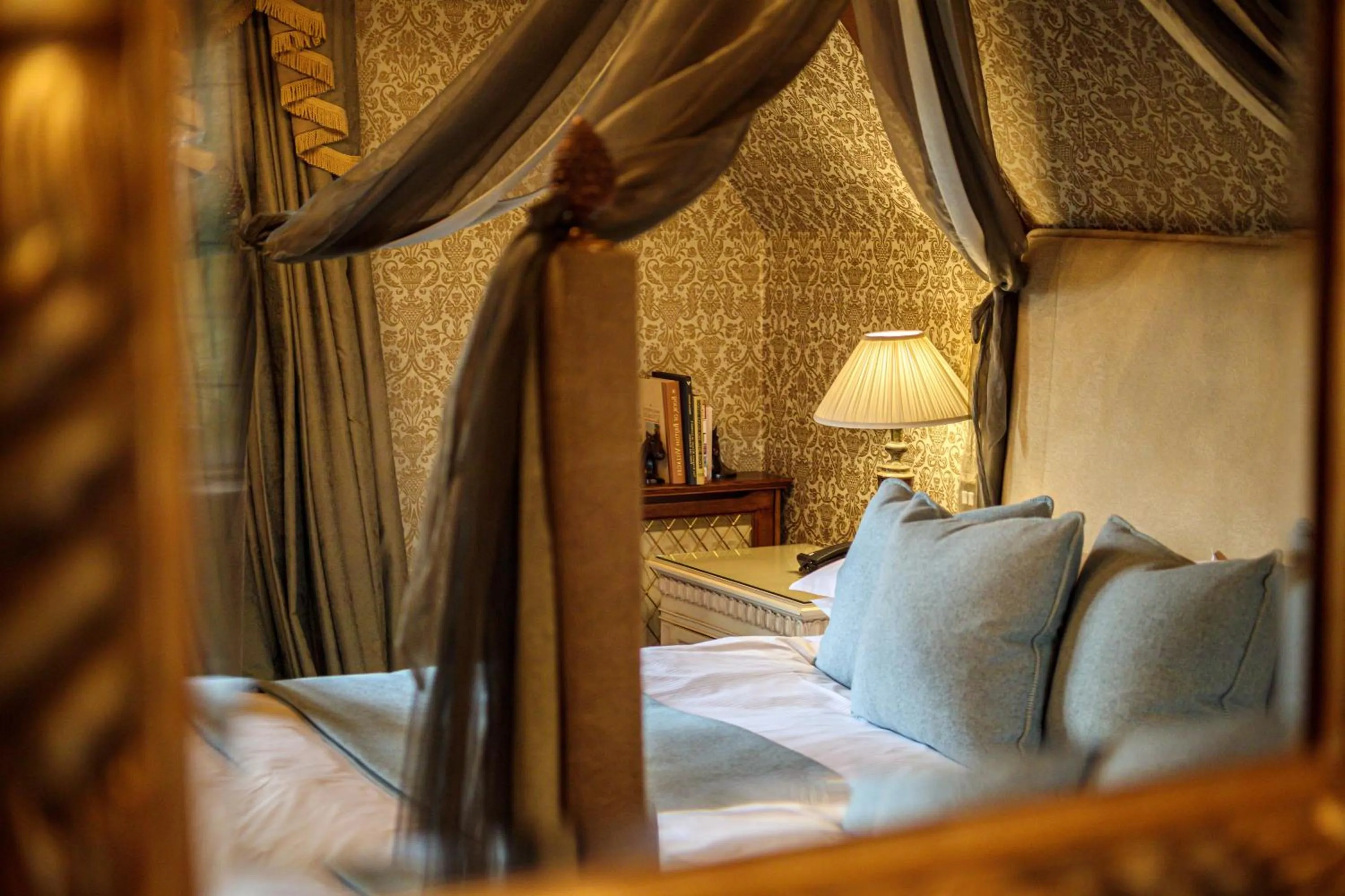 Bed in Langshott Manor - Luxury Hotel Gatwick