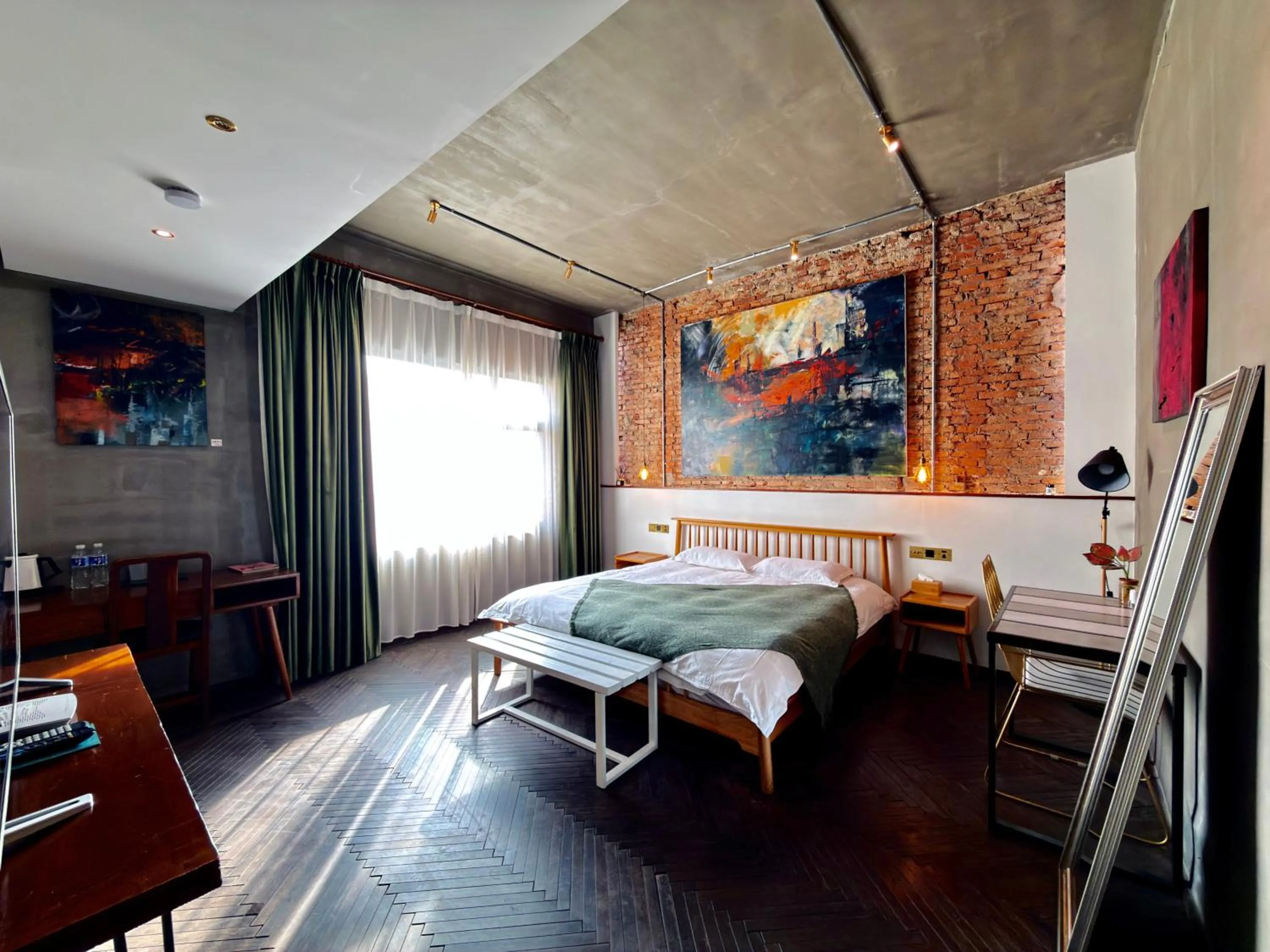 Bedroom, Bed in Suzhou Unique Space Design Art Hotel