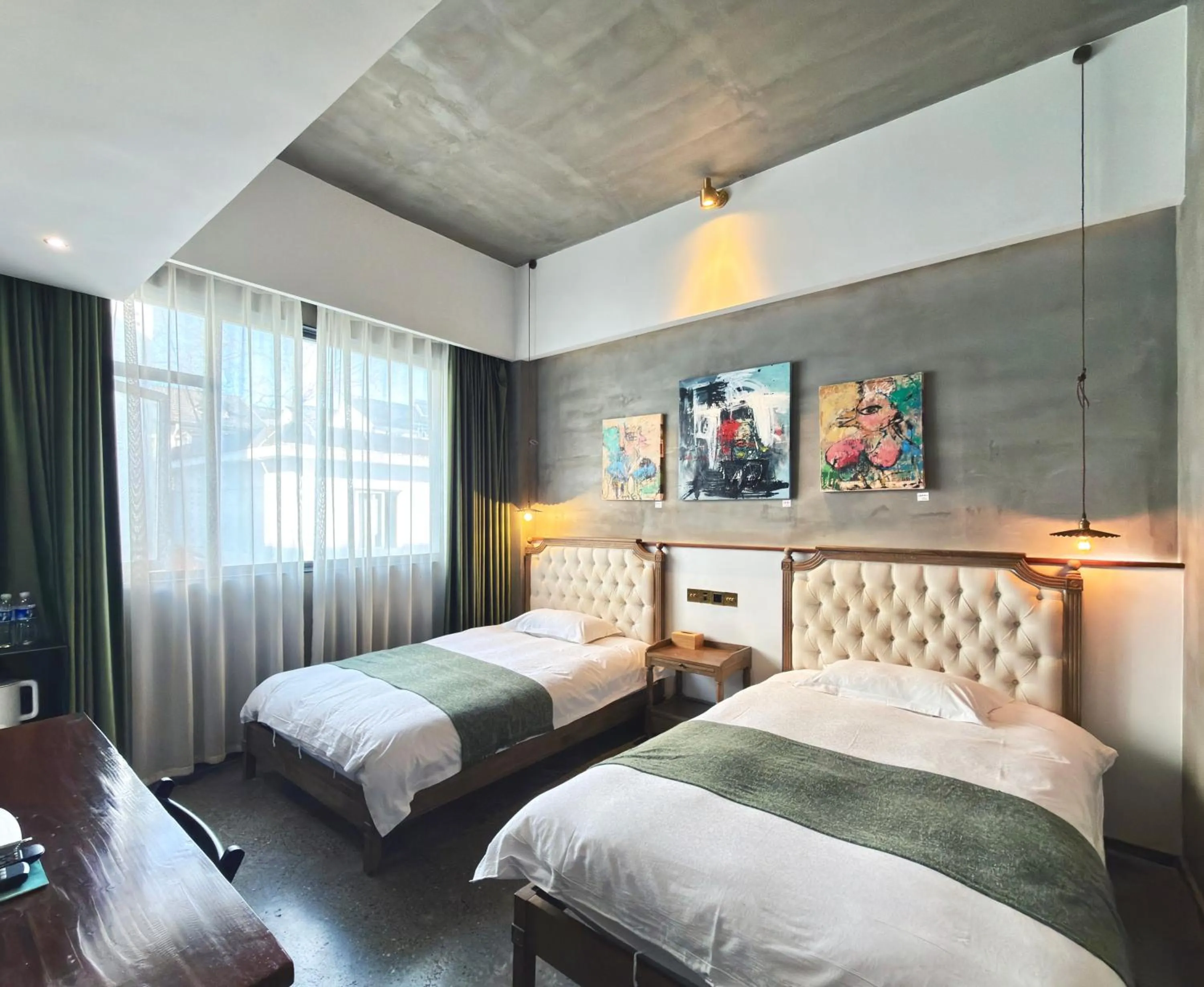 Bedroom, Bed in Suzhou Unique Space Design Art Hotel