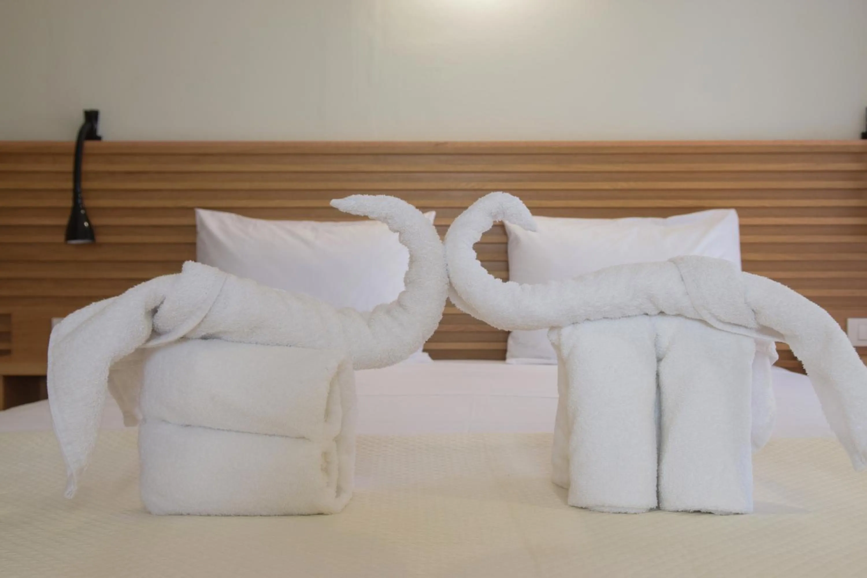 Bed in Mithos Premium Rooms