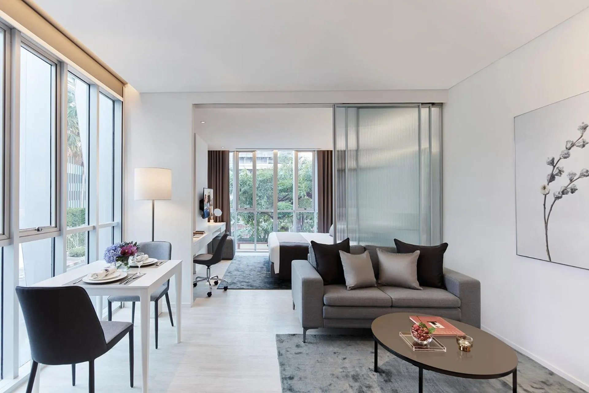 Living room in Somerset Maison Asoke Bangkok