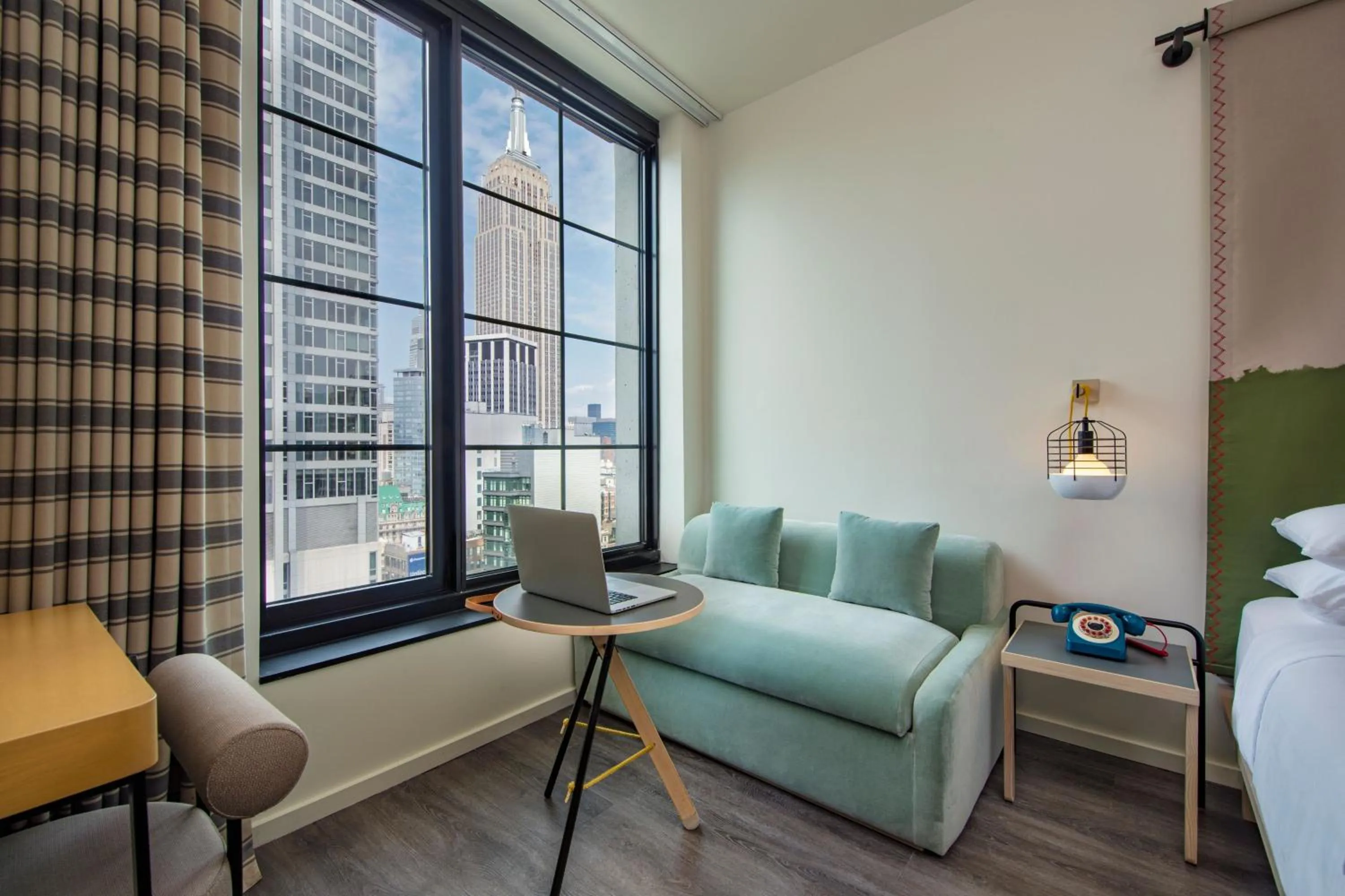 Photo of the whole room, Bed in Moxy NYC Chelsea