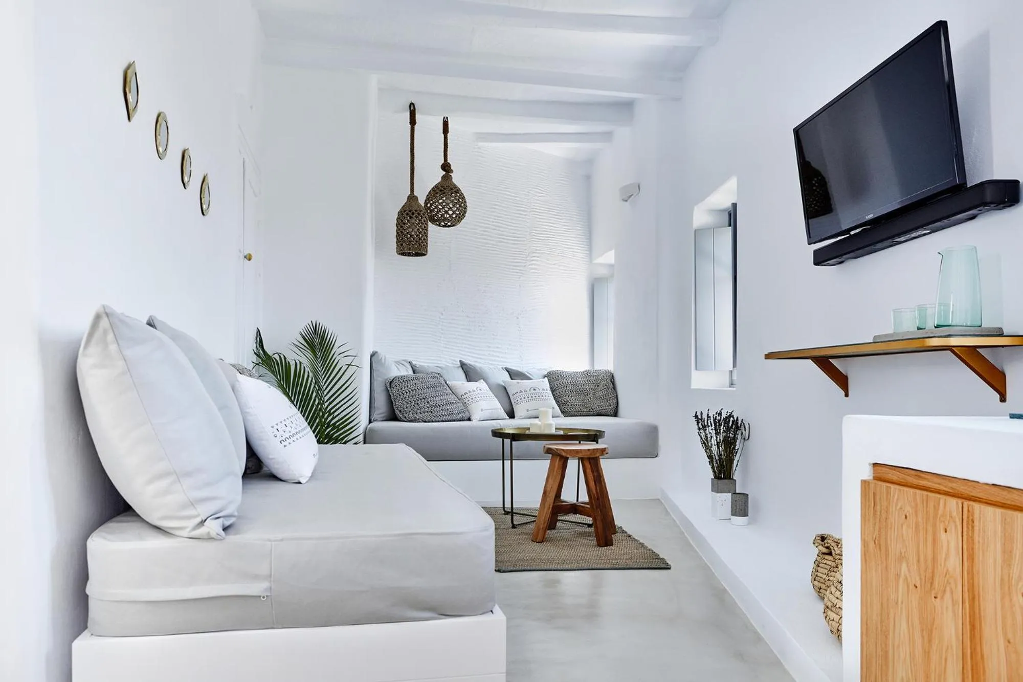 Seating area in Living Theros Luxury Suites