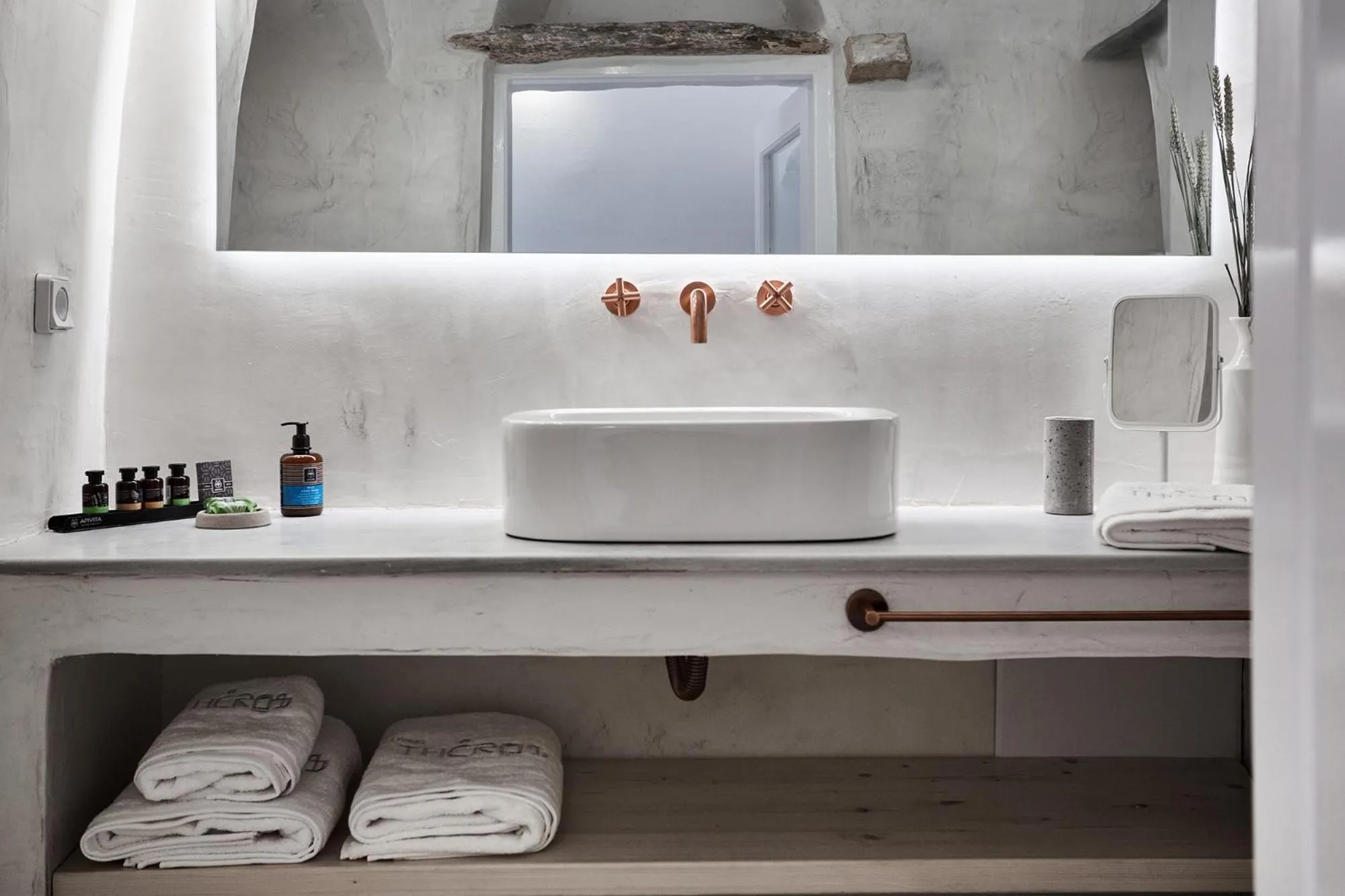 Bathroom in Living Theros Luxury Suites