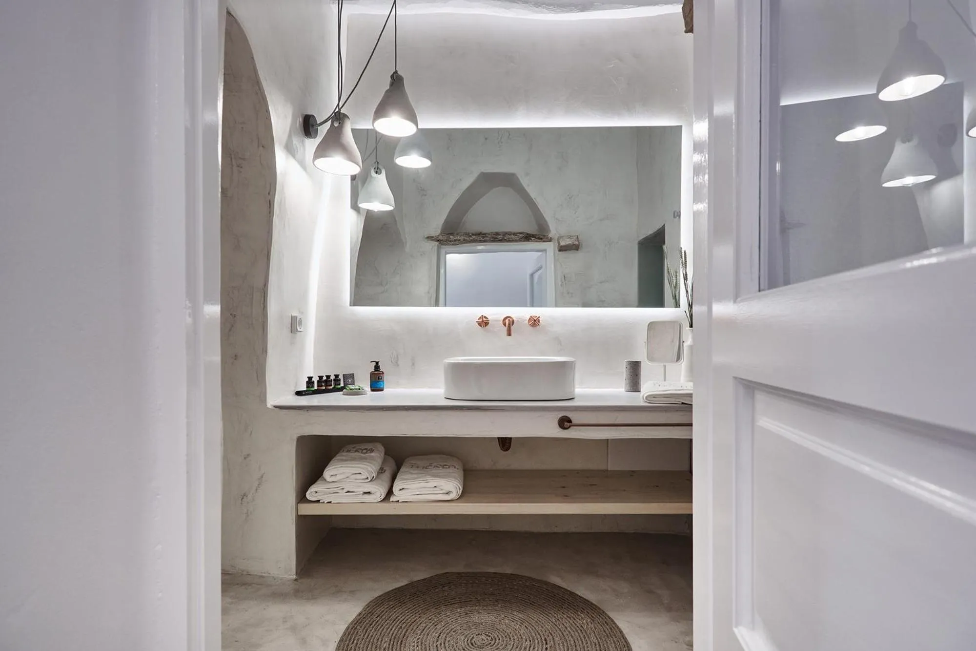 Bathroom in Living Theros Luxury Suites