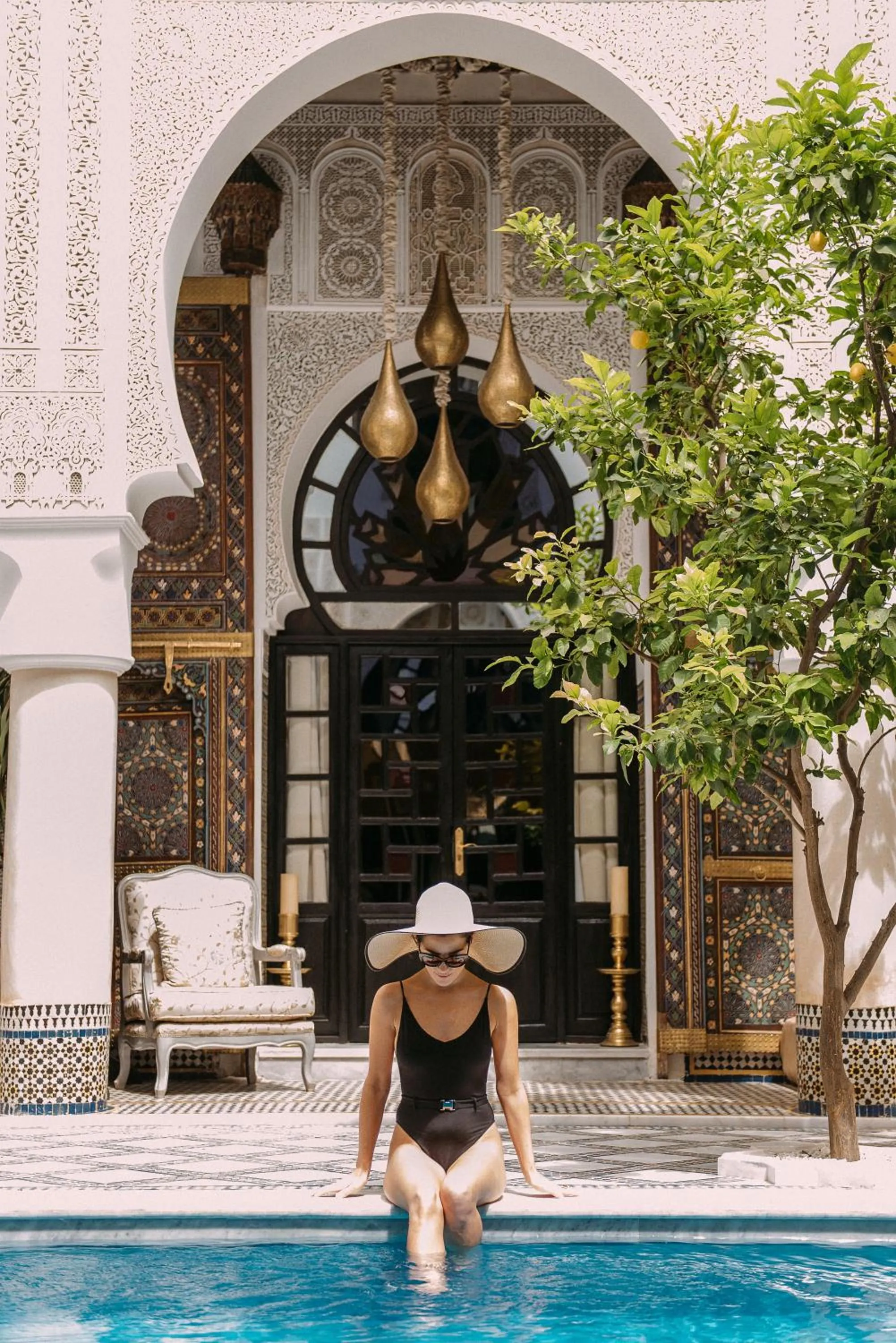 Swimming pool in Riad Maison Bleue and Spa