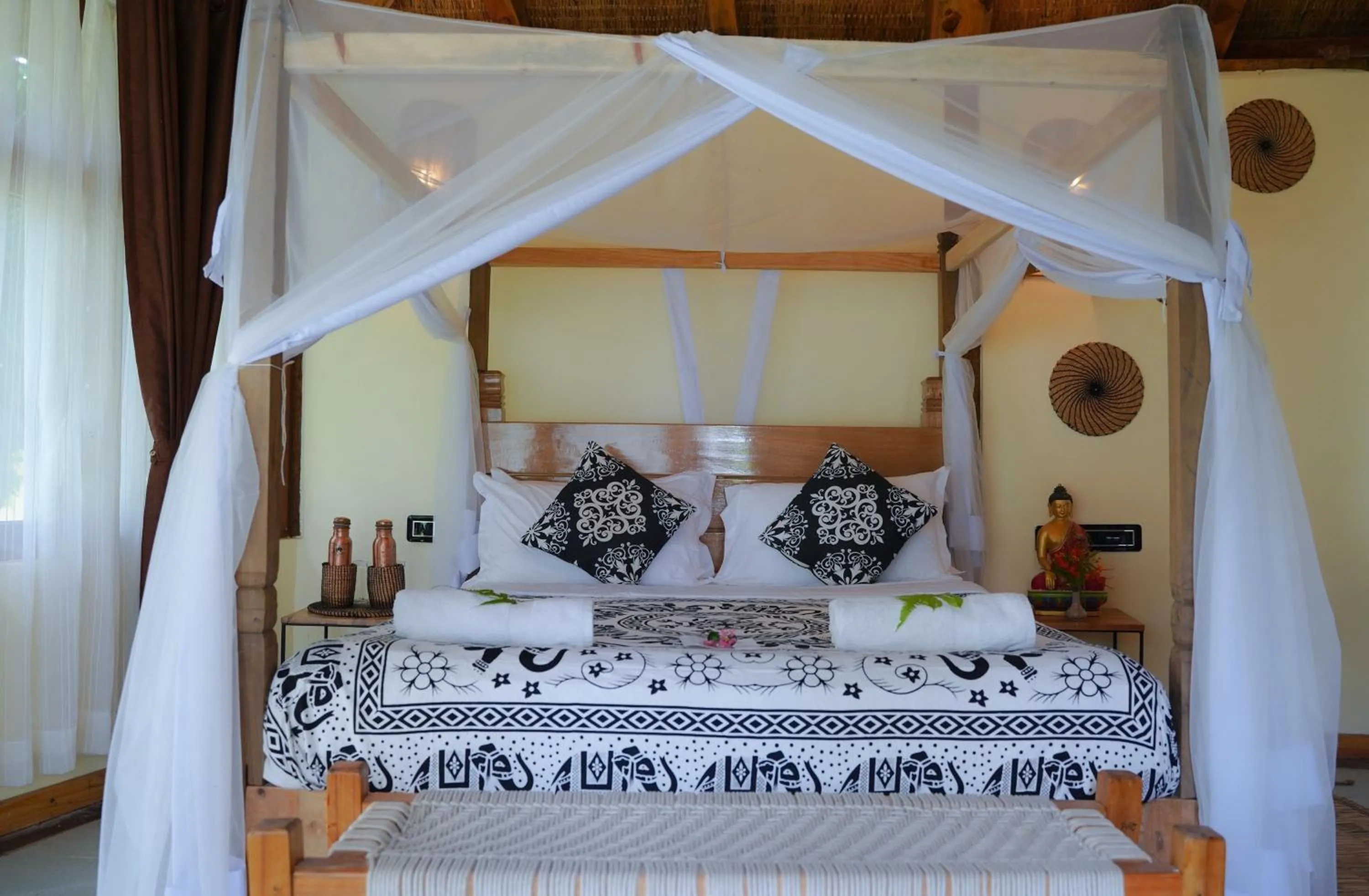 Bed in Sapana Village Lodge