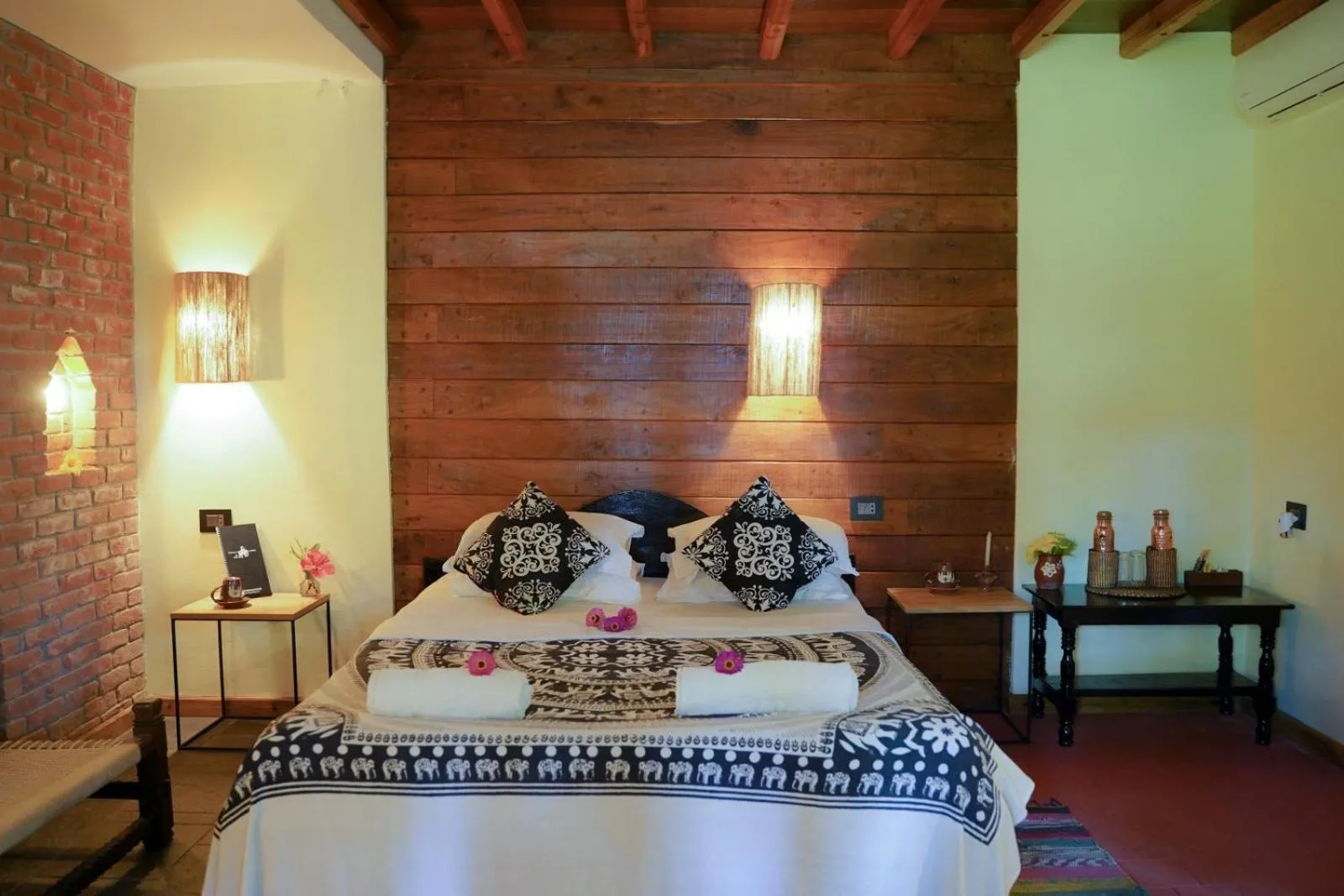 Seating area, Bed in Sapana Village Lodge