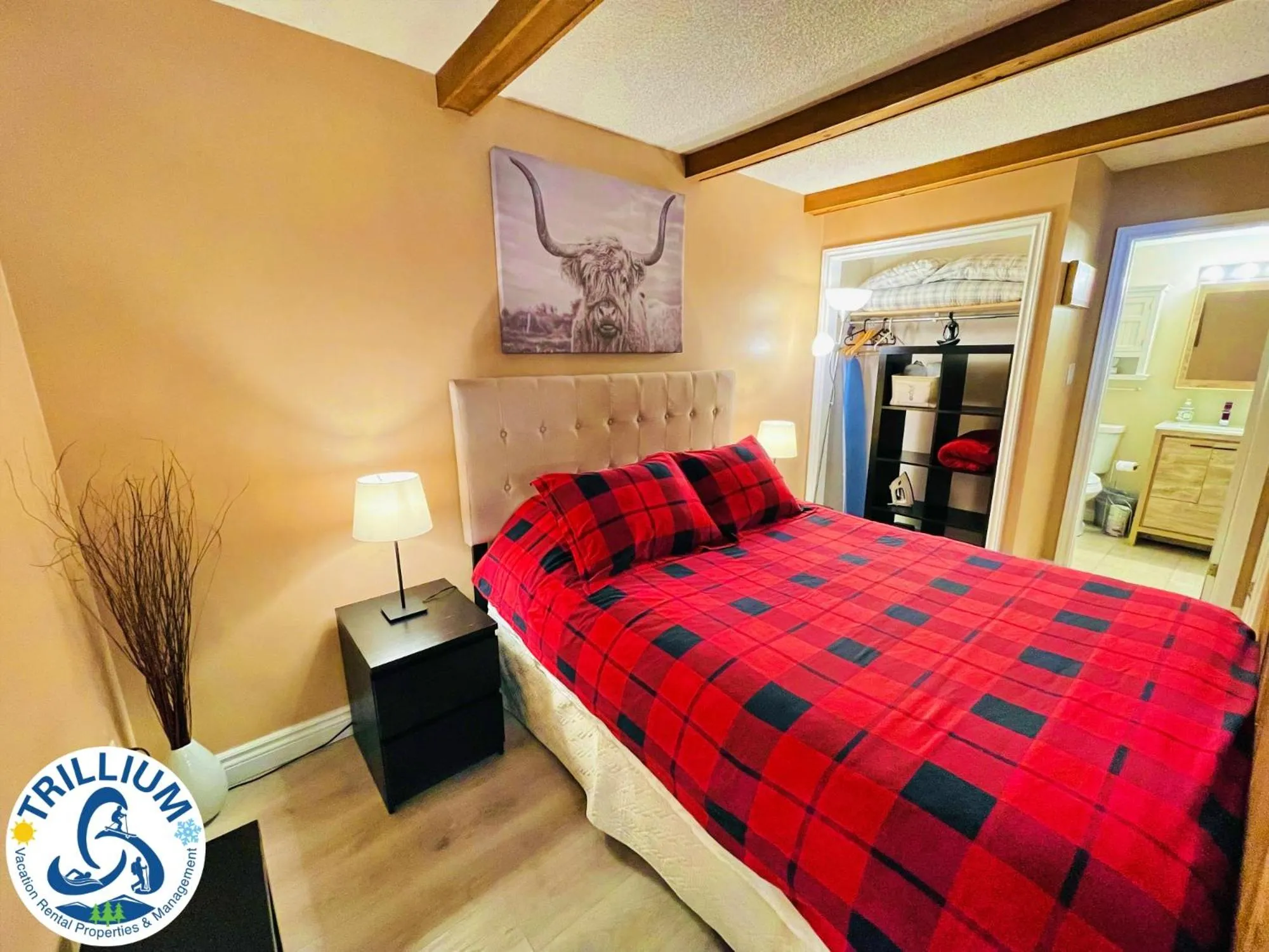 Bed in Rustic Mountainside Chalet