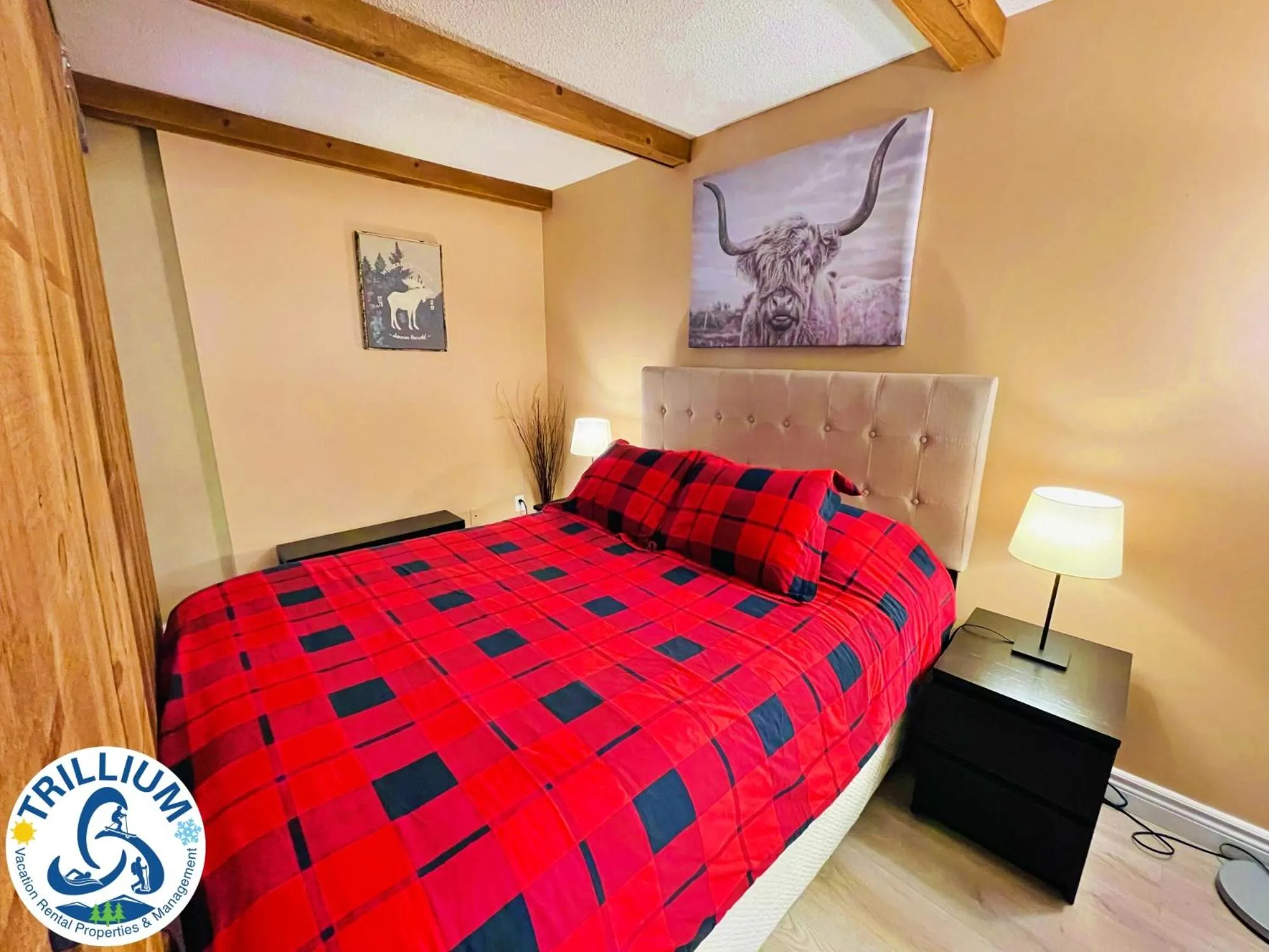 Bed in Rustic Mountainside Chalet