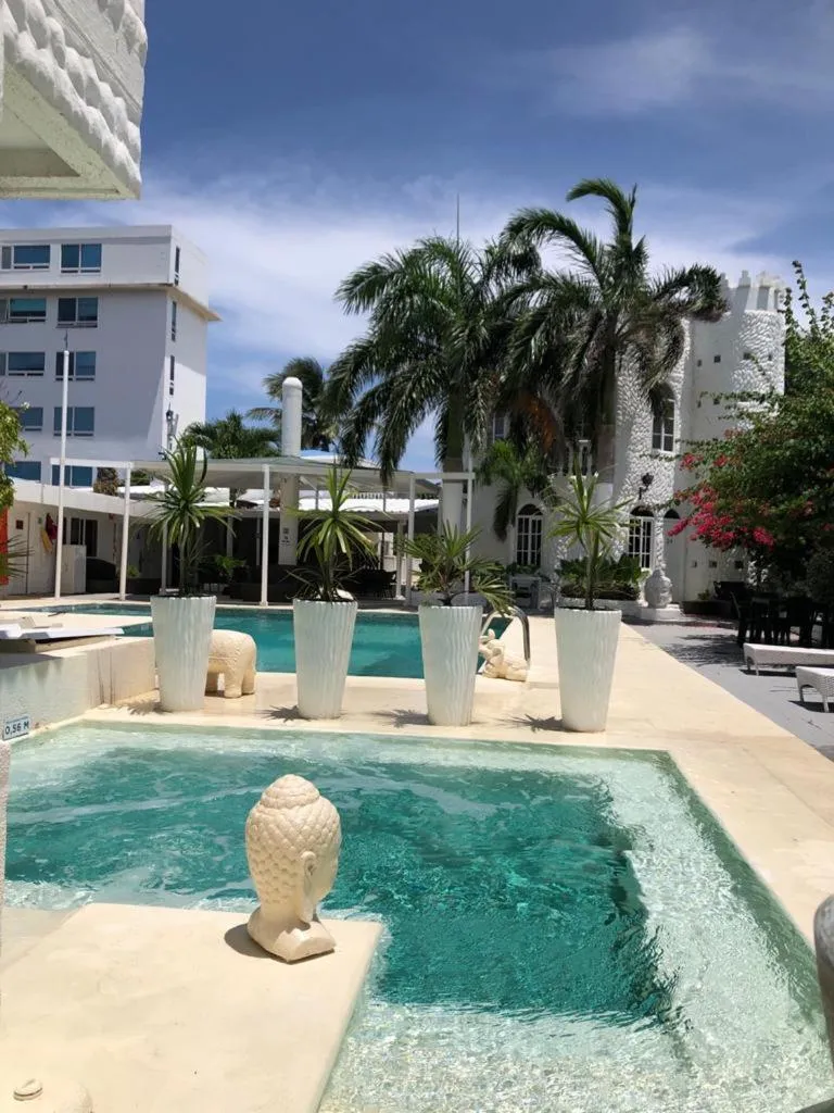 Pool view in Le Castel Blanc Hotel Boutique