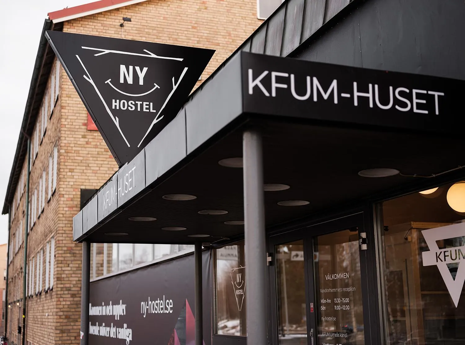 Facade/entrance in Norrland YMCA Hostel Umeå