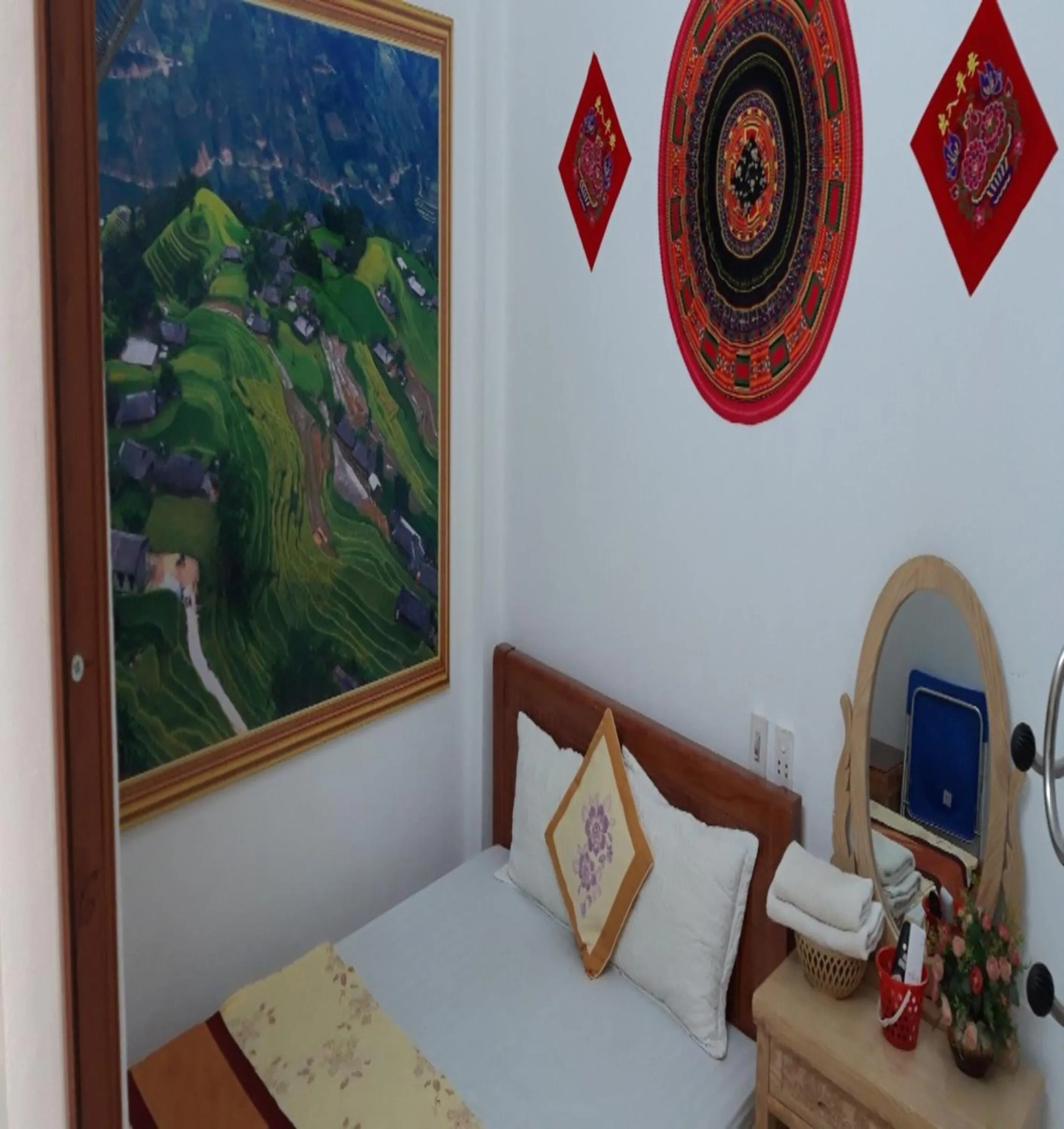 Bed in Yen Minh Hotel Thien An