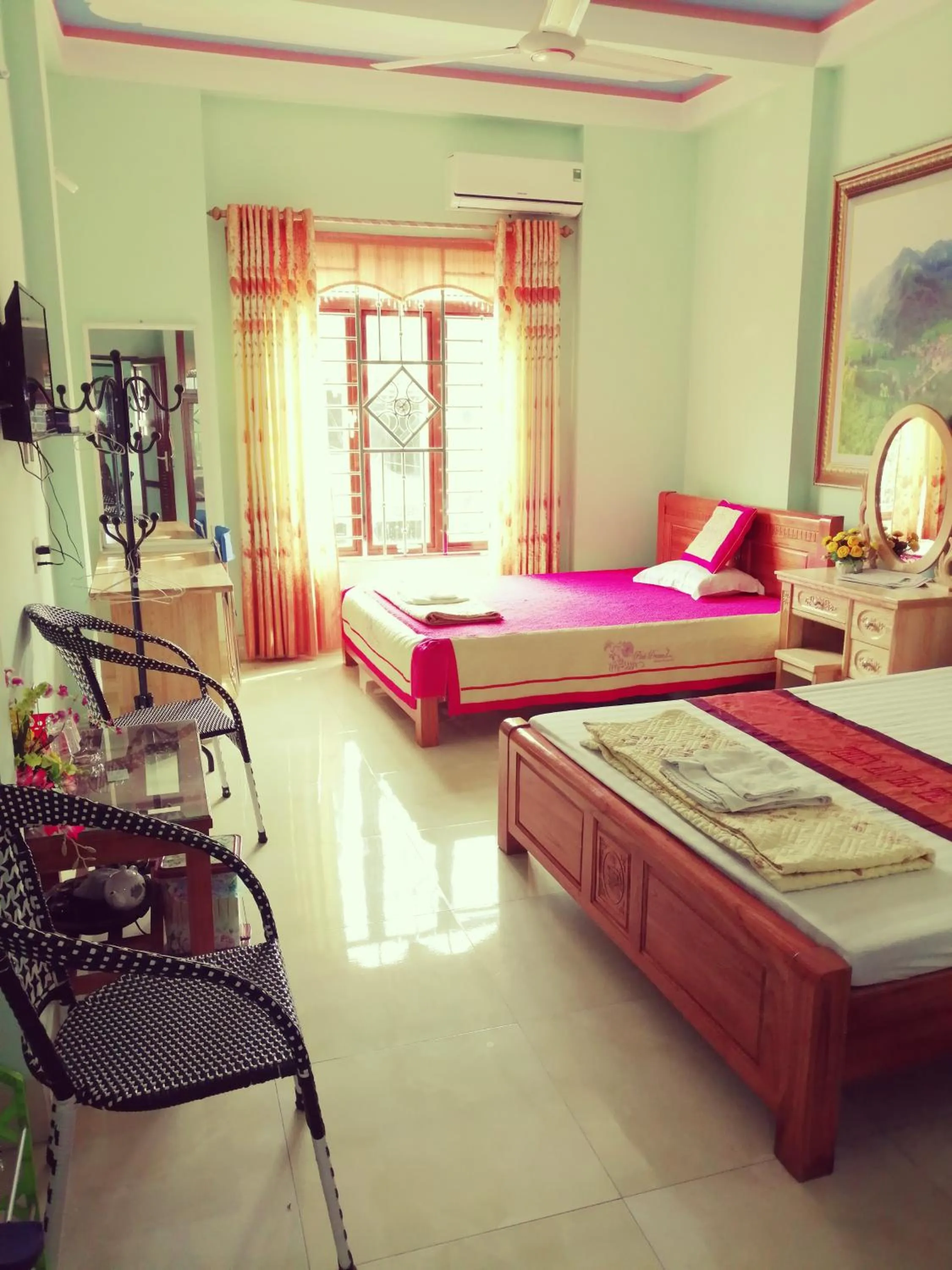 Bed in Yen Minh Hotel Thien An