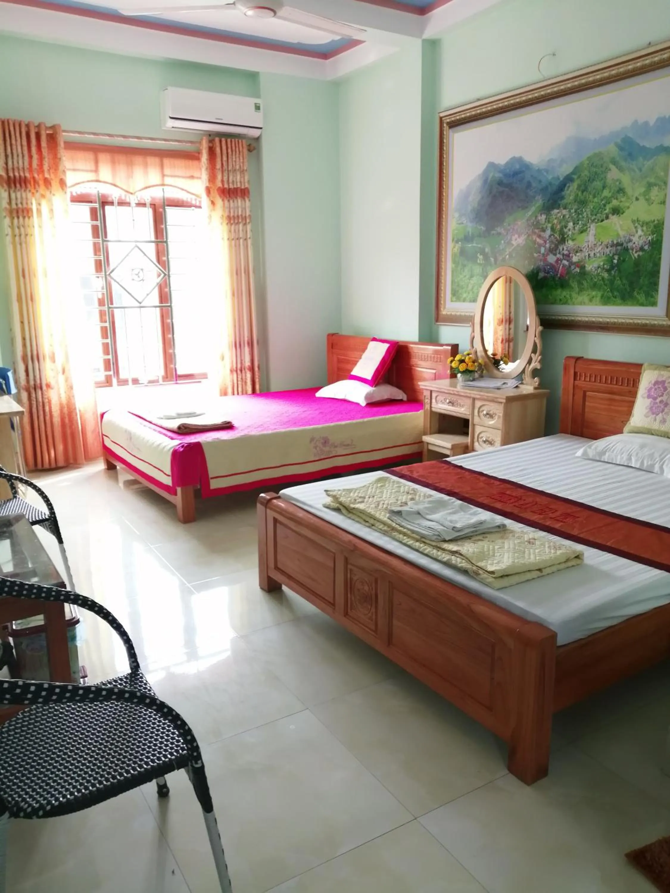 Bed in Yen Minh Hotel Thien An