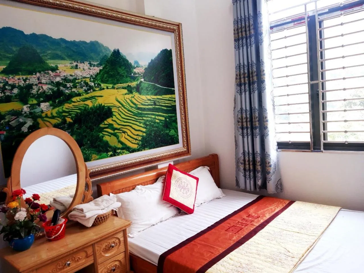 Bed in Yen Minh Hotel Thien An
