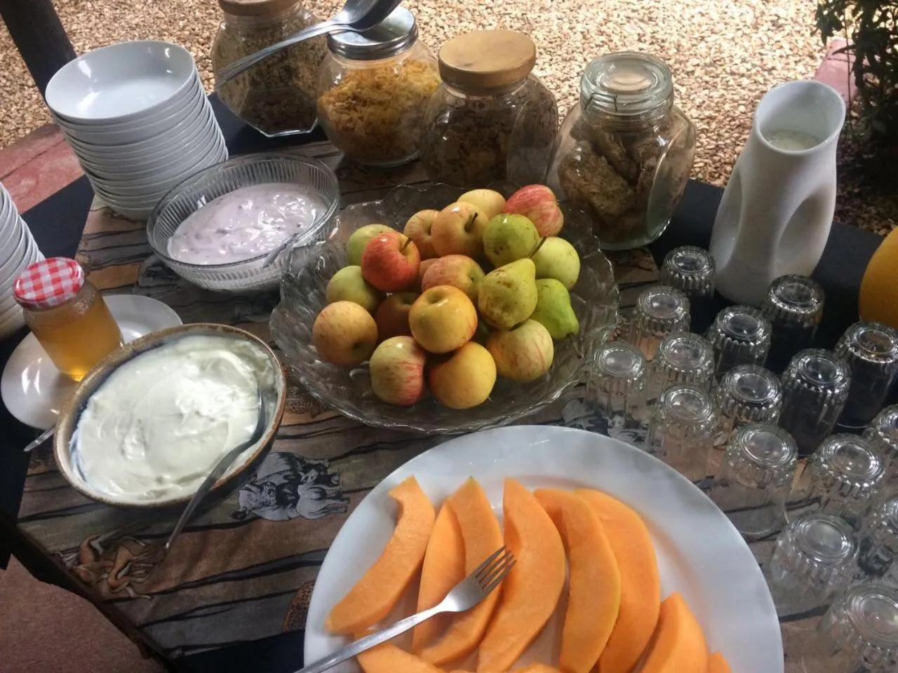 Buffet breakfast in Kudu Ridge Game Lodge