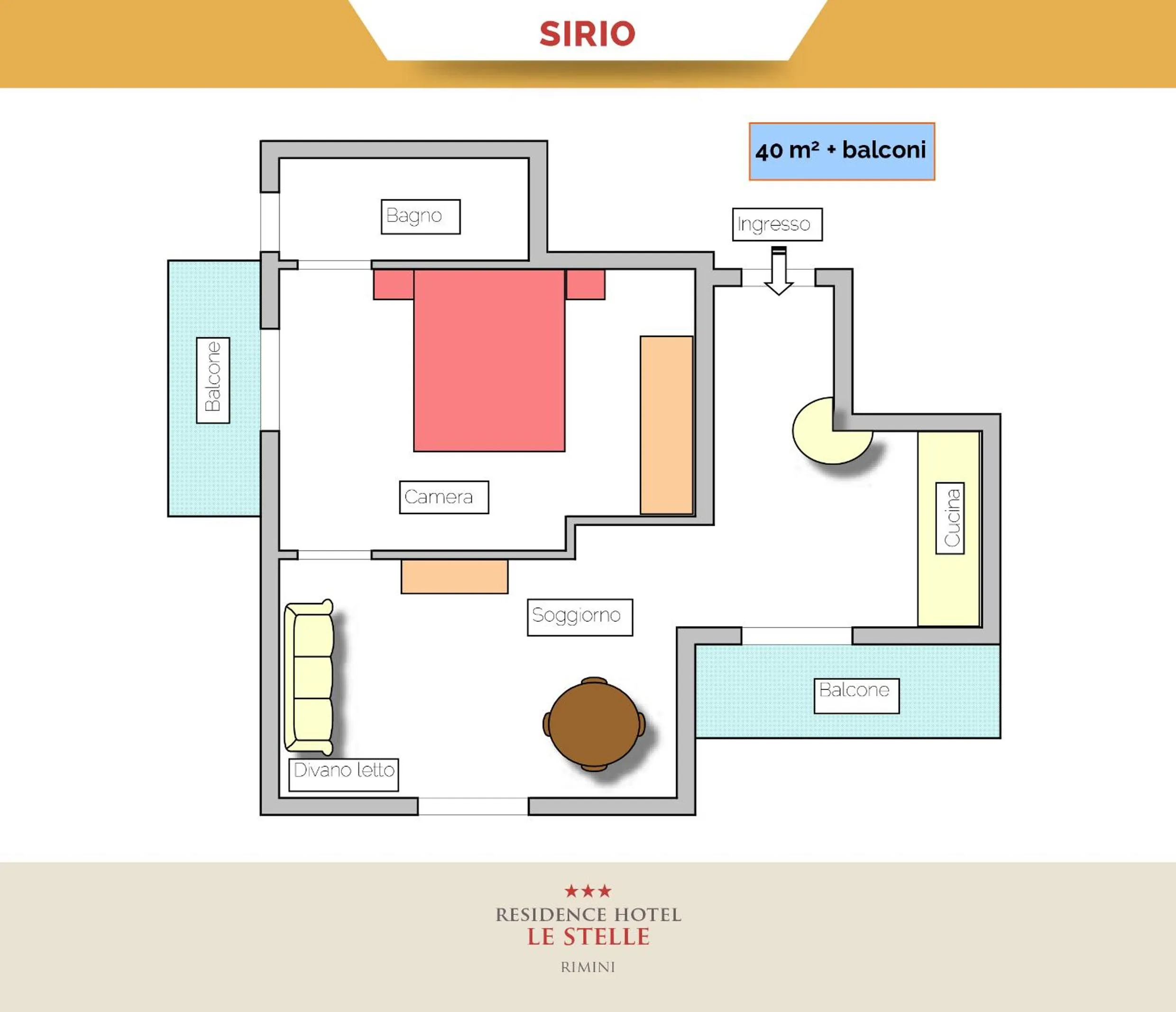 Floor plan in Residence Hotel Le Stelle