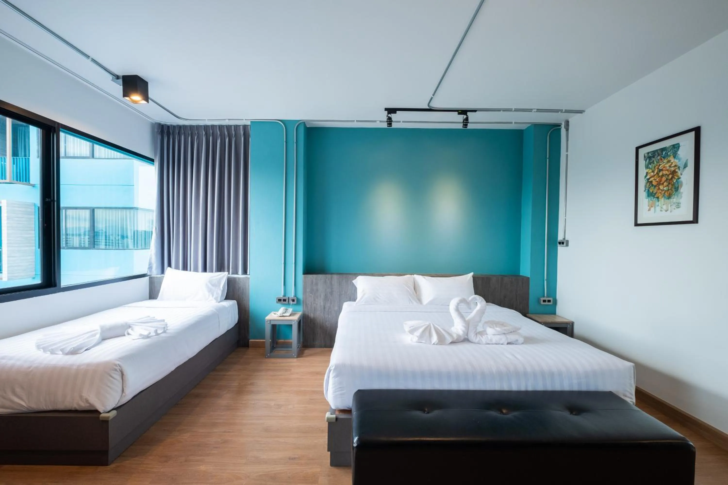 Bed in S.22 Hotel Suratthani