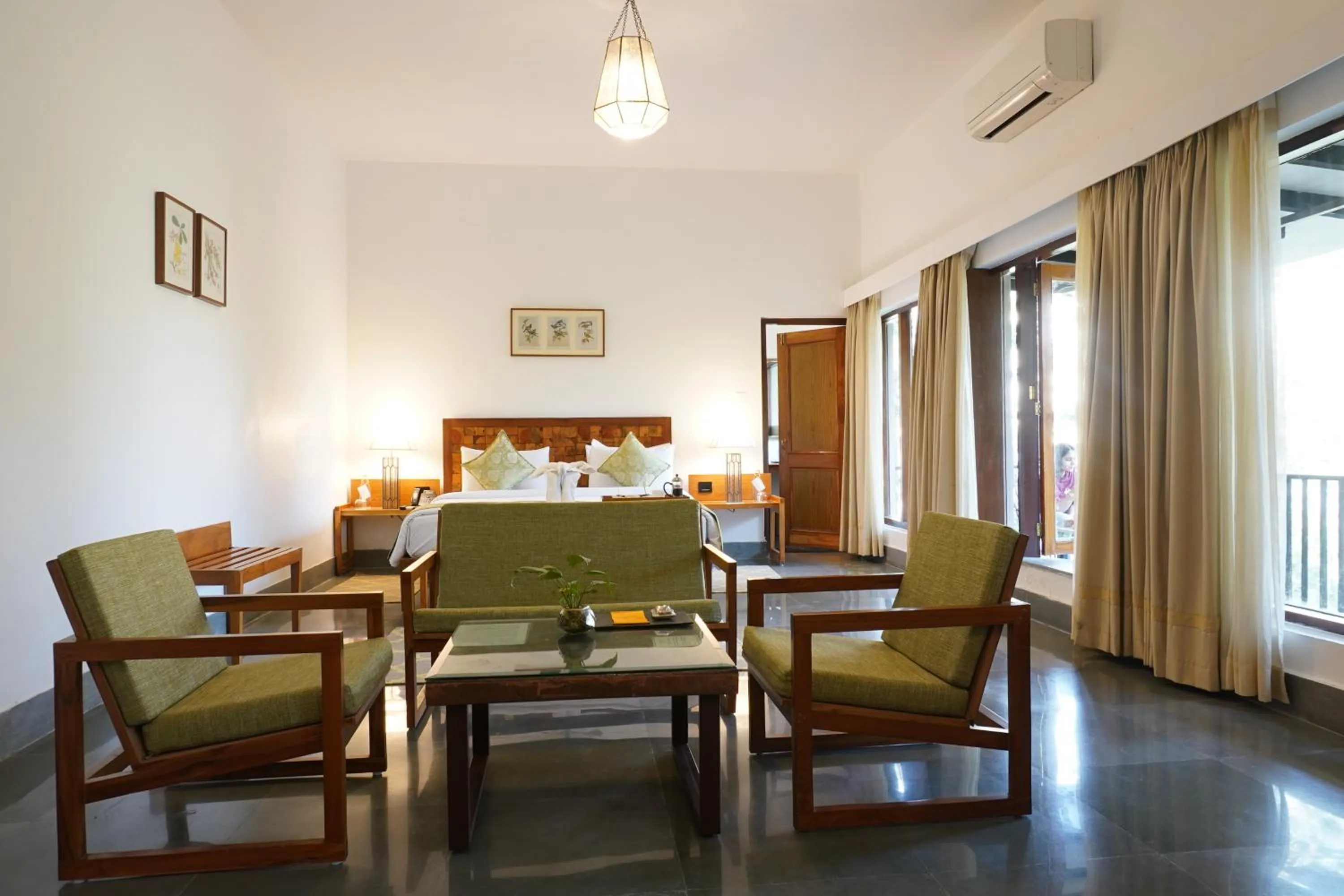 View (from property/room), Bed in Saraca Resort & Spa Corbett