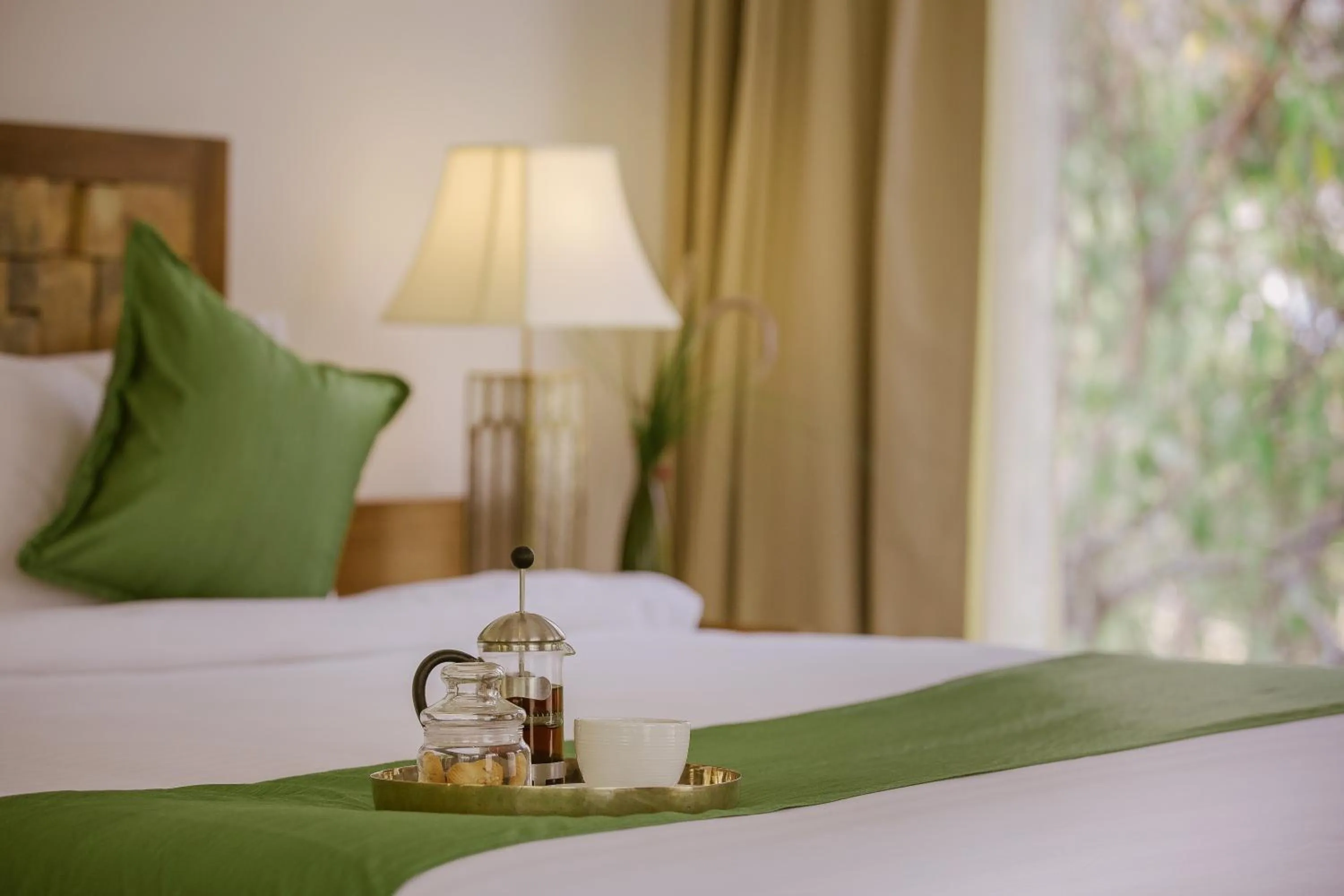 Bathroom, Bed in Saraca Resort & Spa Corbett