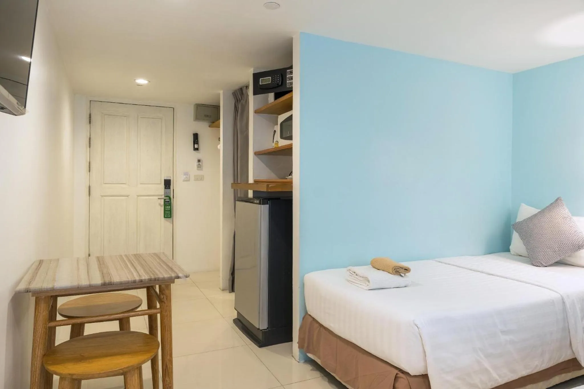 Bed in Sabai Sathorn Service Apartment