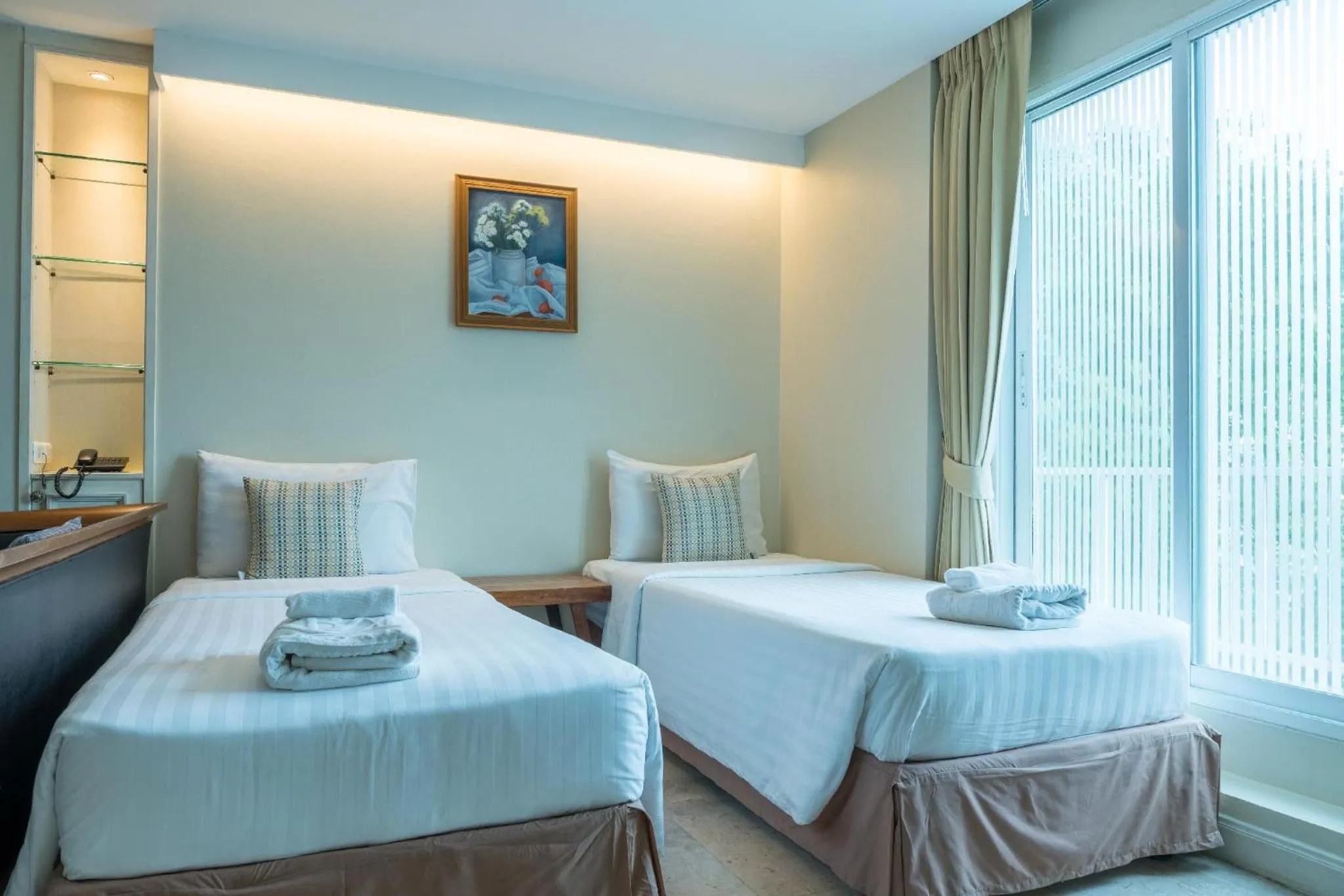Bed in Sabai Sathorn Service Apartment