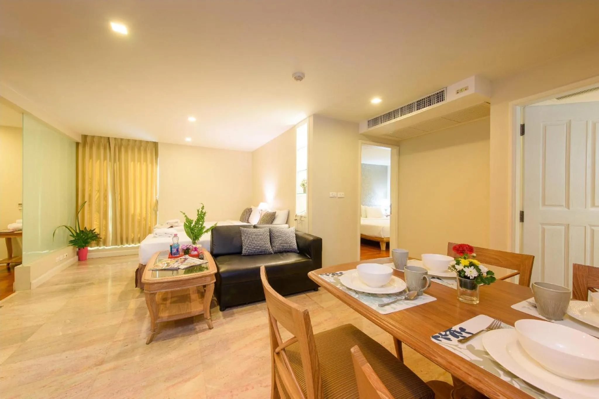 Living room in Sabai Sathorn Service Apartment
