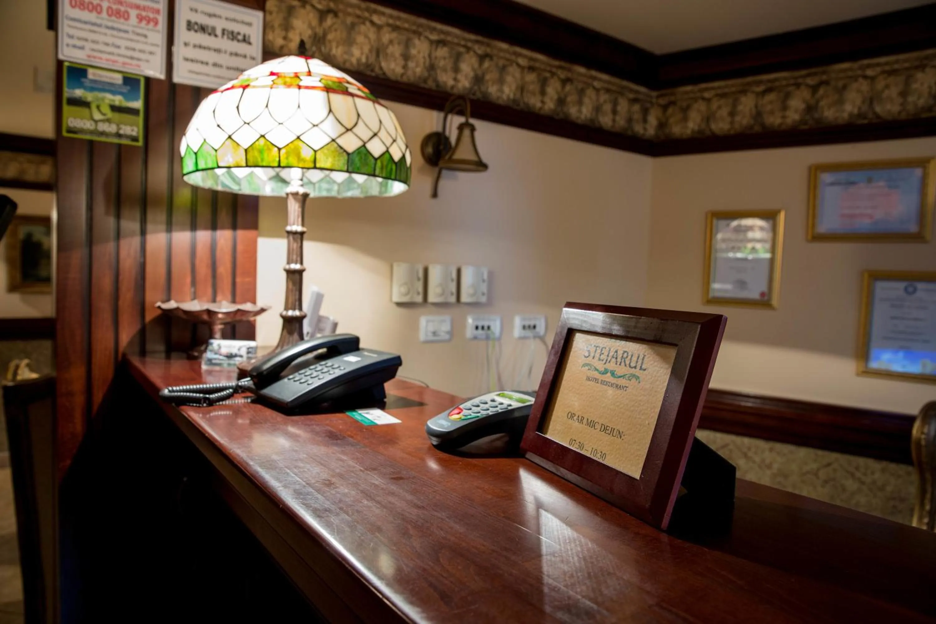 Lobby or reception in Hotel Stejarul