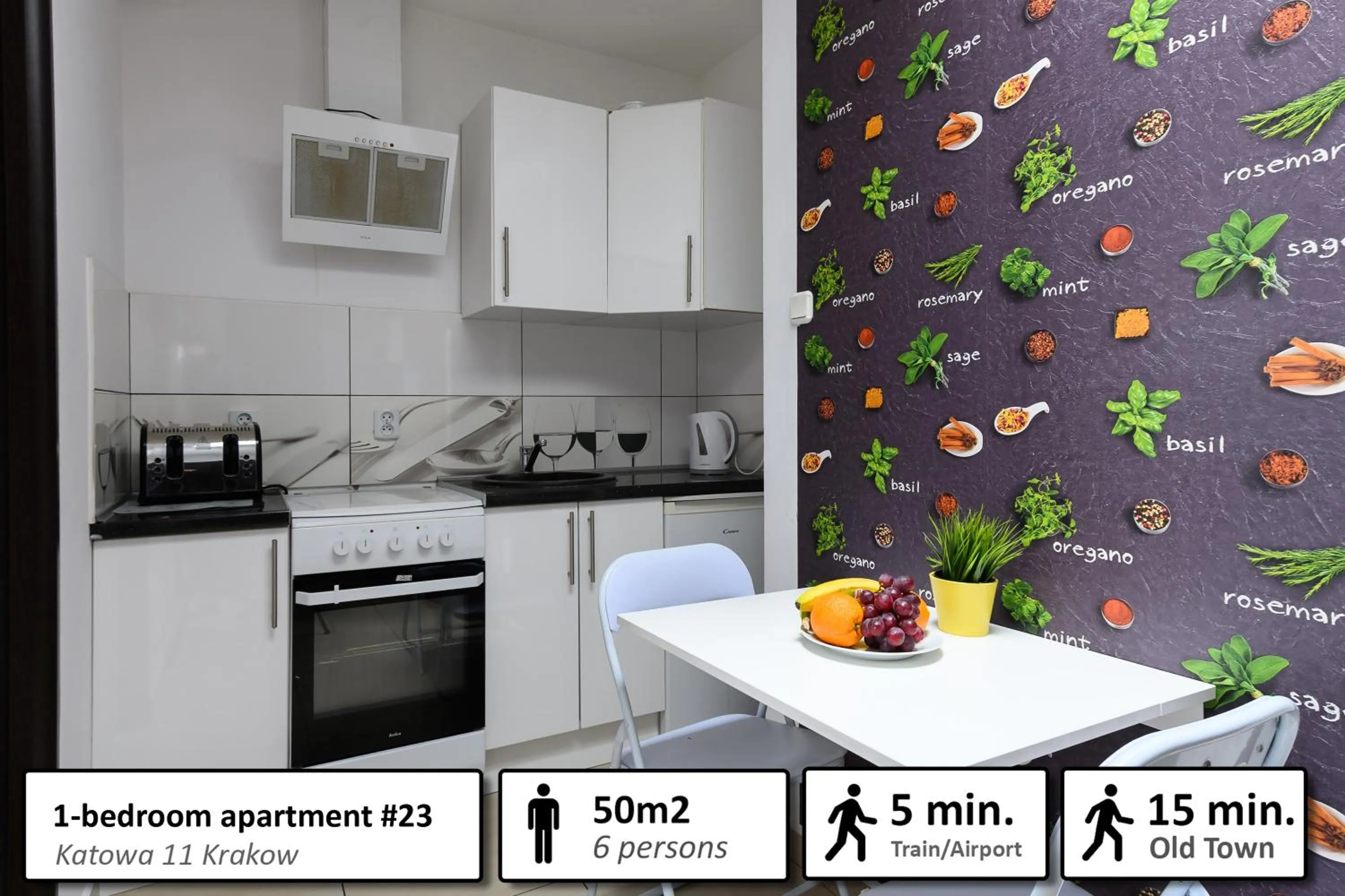 Kitchen or kitchenette in Station Apartments Katowa 11