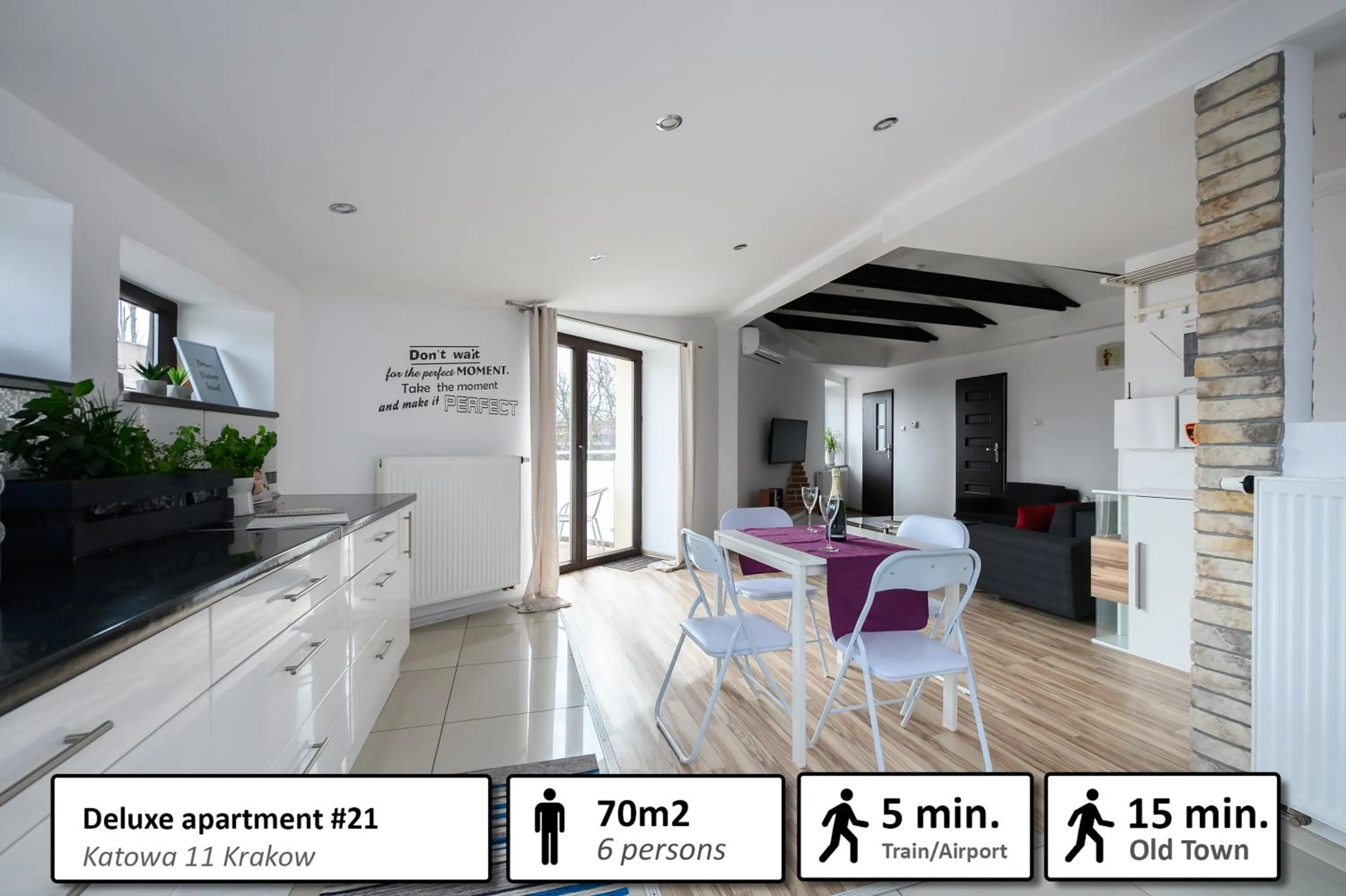 Kitchen or kitchenette in Station Apartments Katowa 11