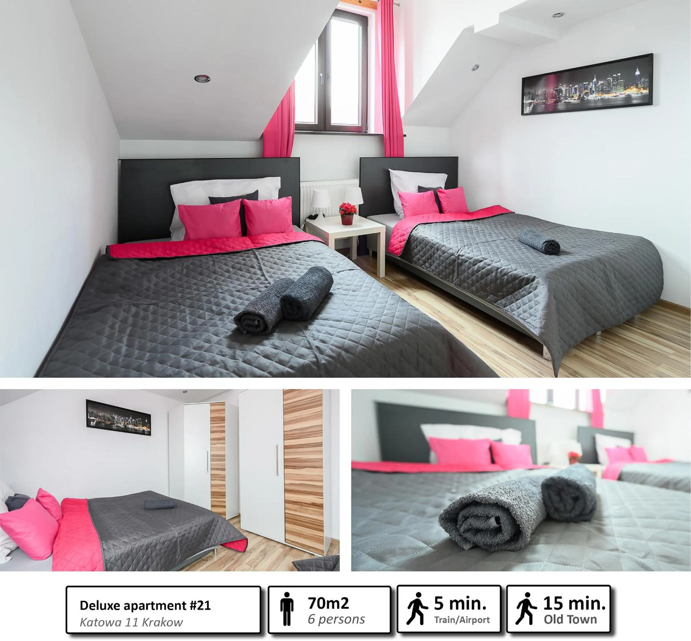 Bed in Station Apartments Katowa 11