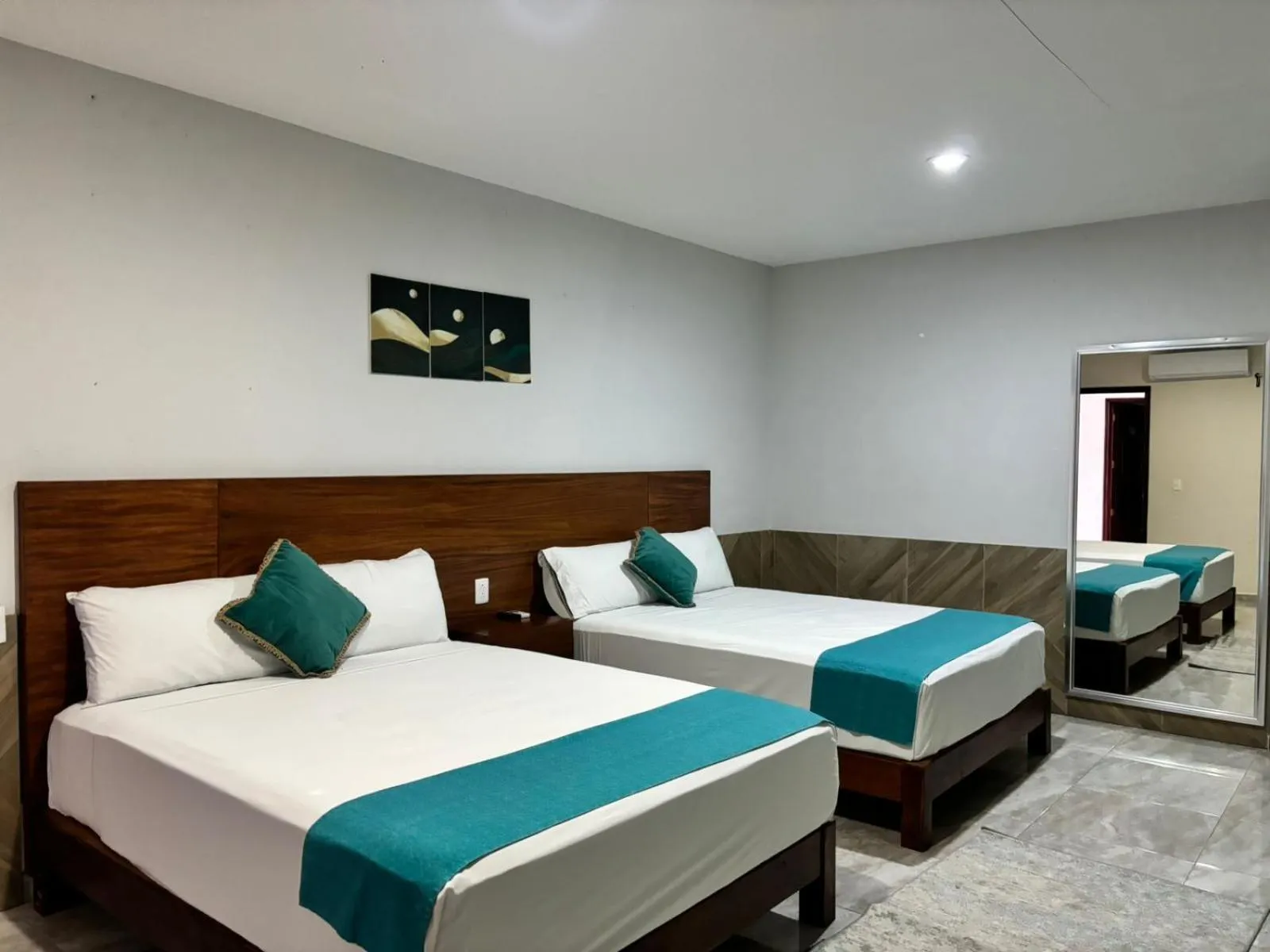 Bed in Hotel Awazul Bacalar