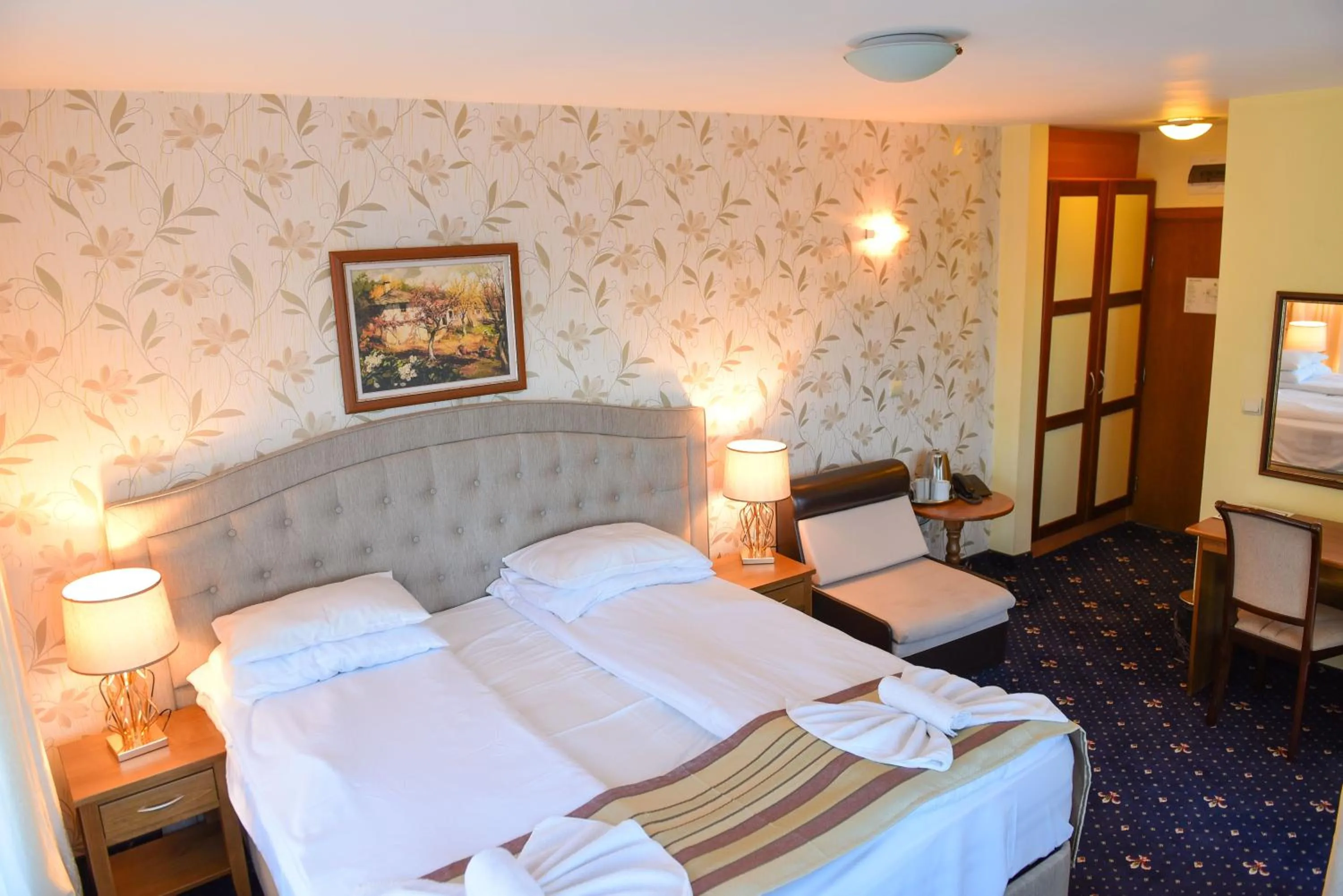 Bed in Family Hotel Lazur