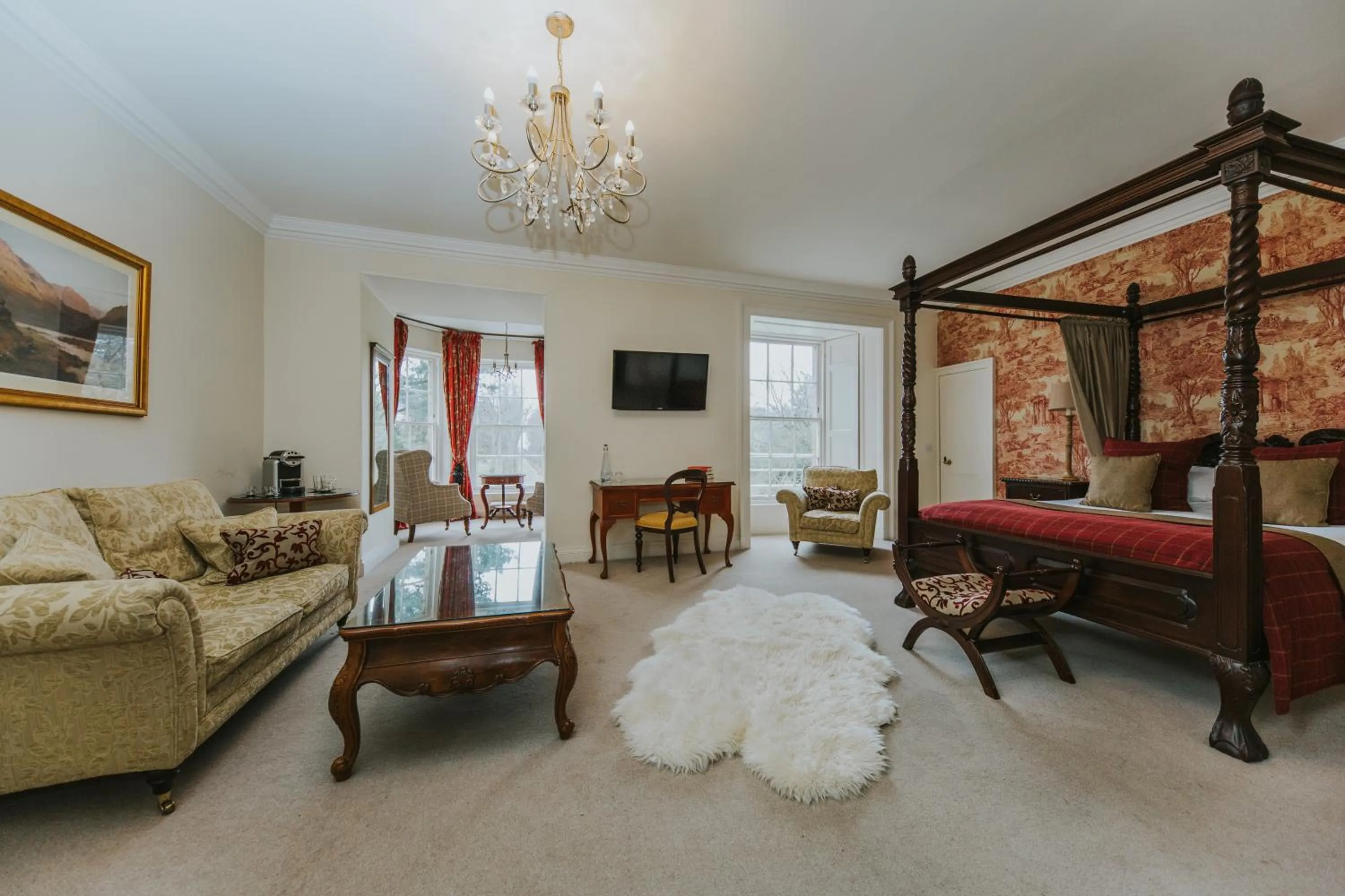 Bedroom, Bed in Carberry Tower Mansion House and Estate