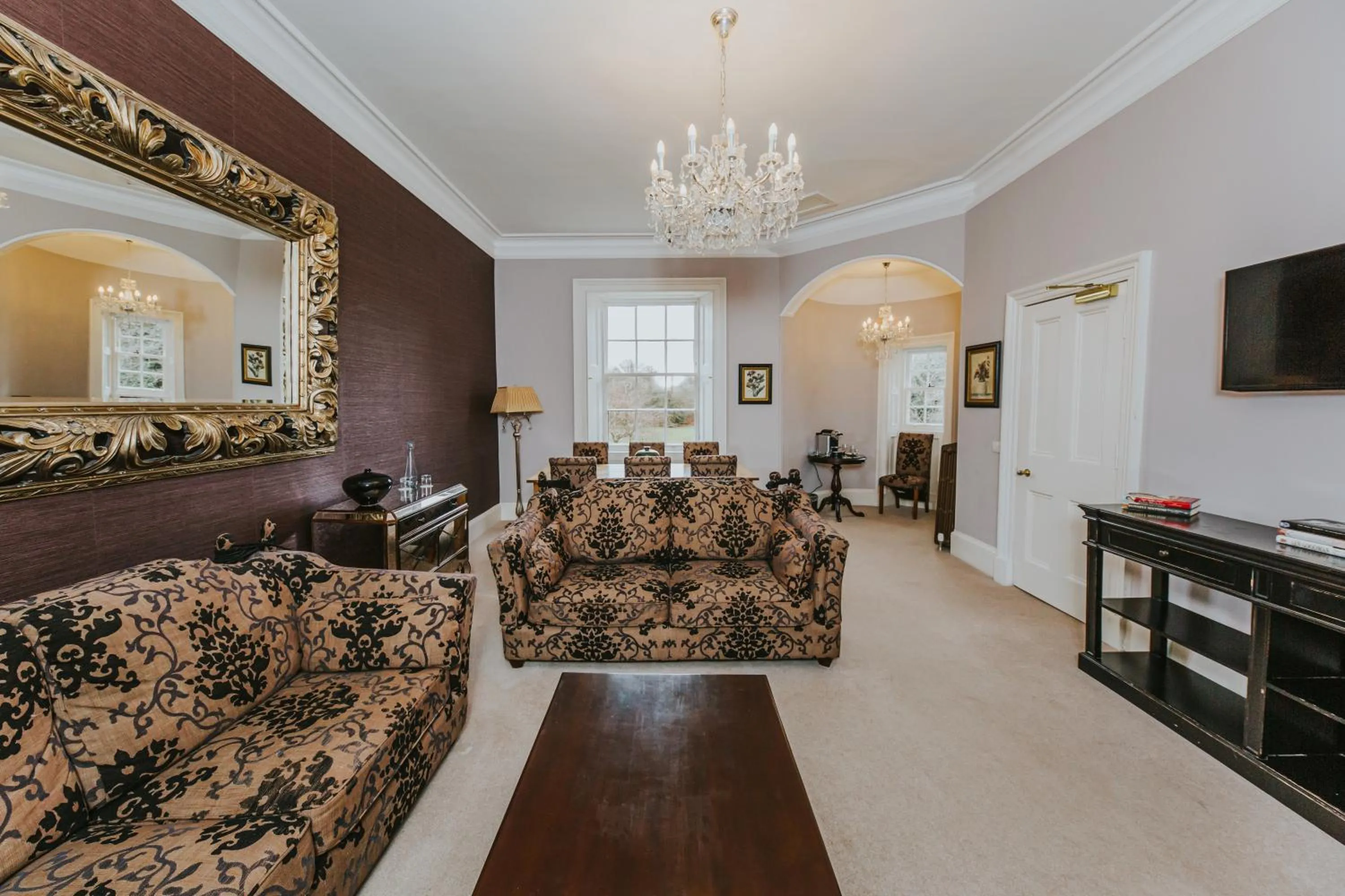 Living room in Carberry Tower Mansion House and Estate