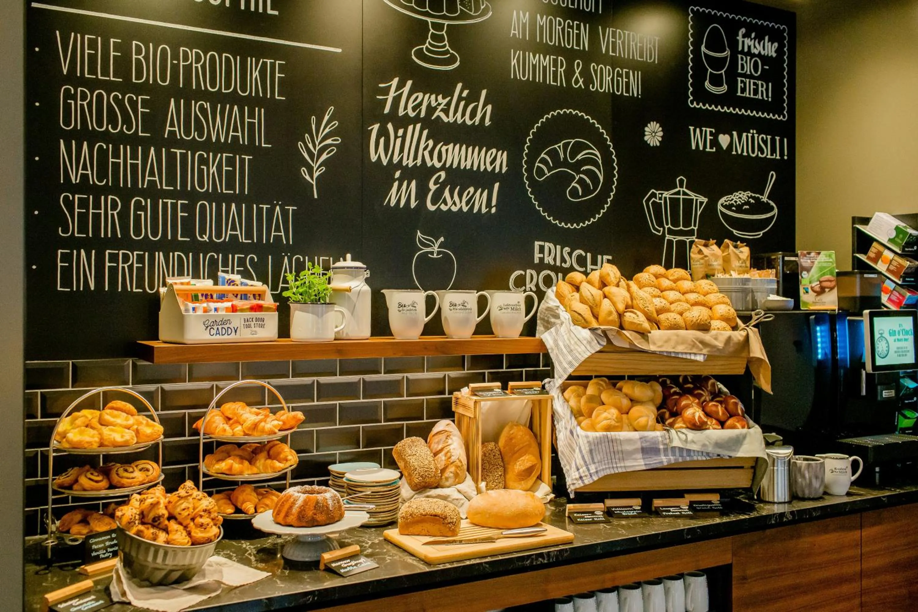 Buffet breakfast in Motel One Essen