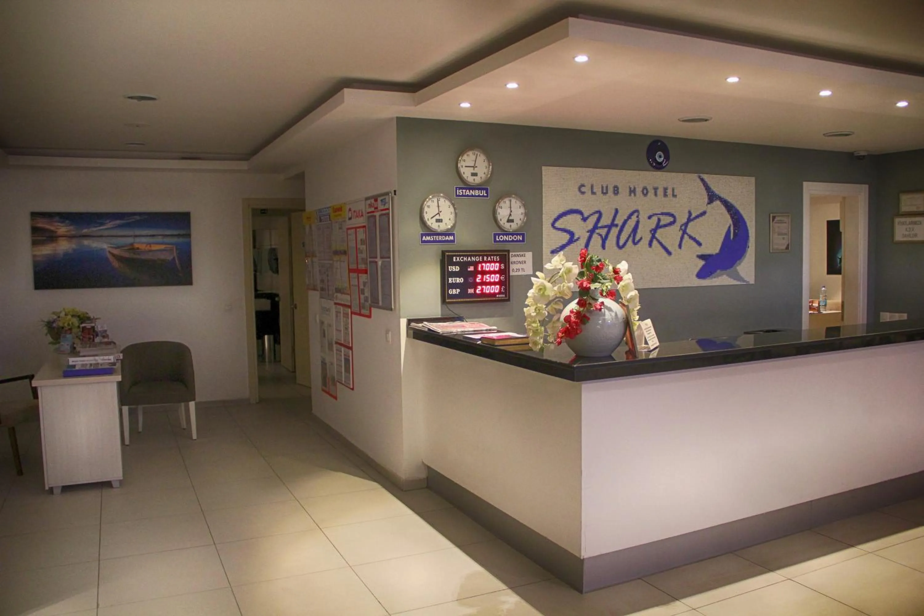 Lobby or reception in Club Shark Hotel