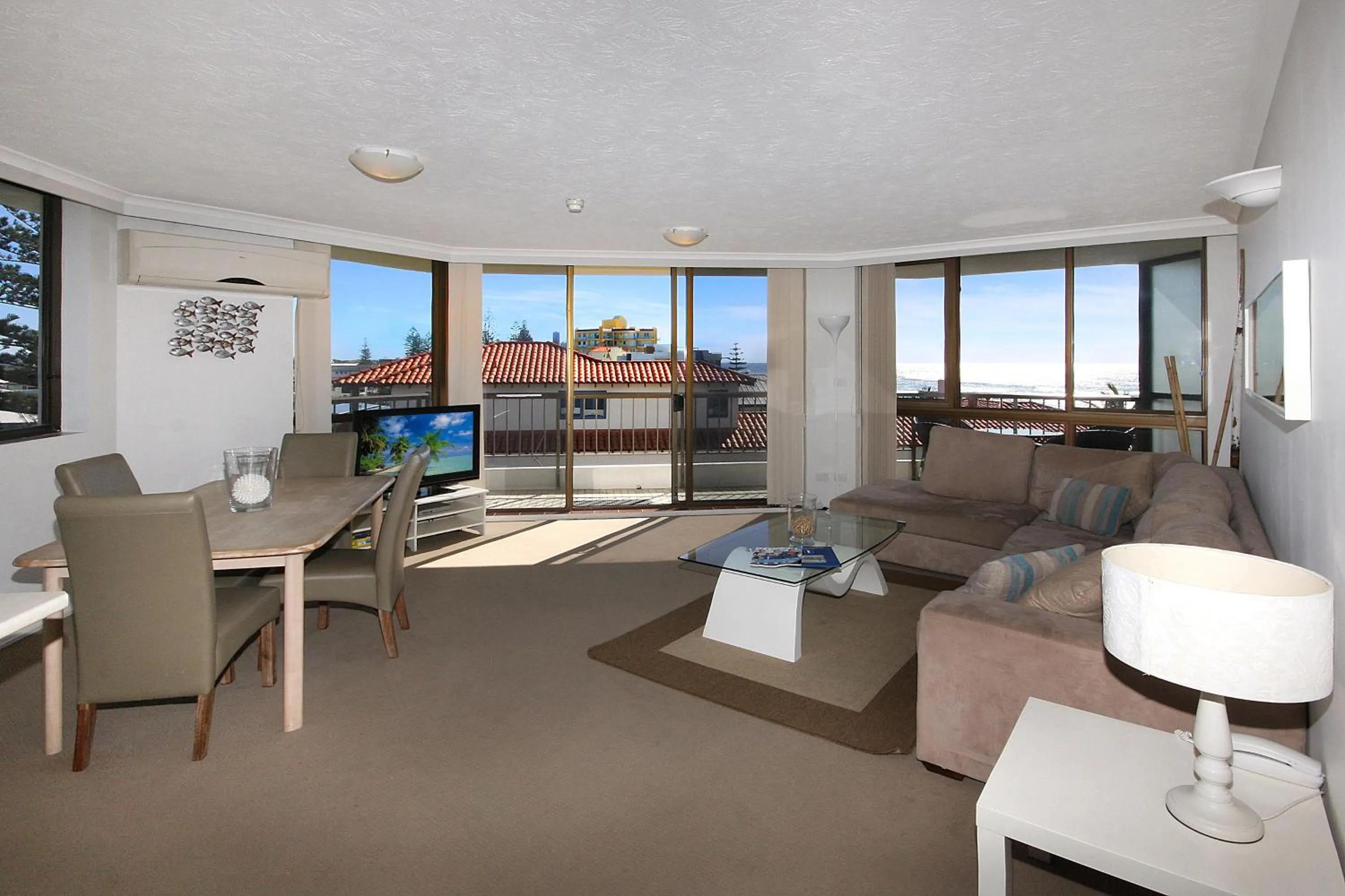 Living room in Spindrift on the Beach - Absolute Beachfront