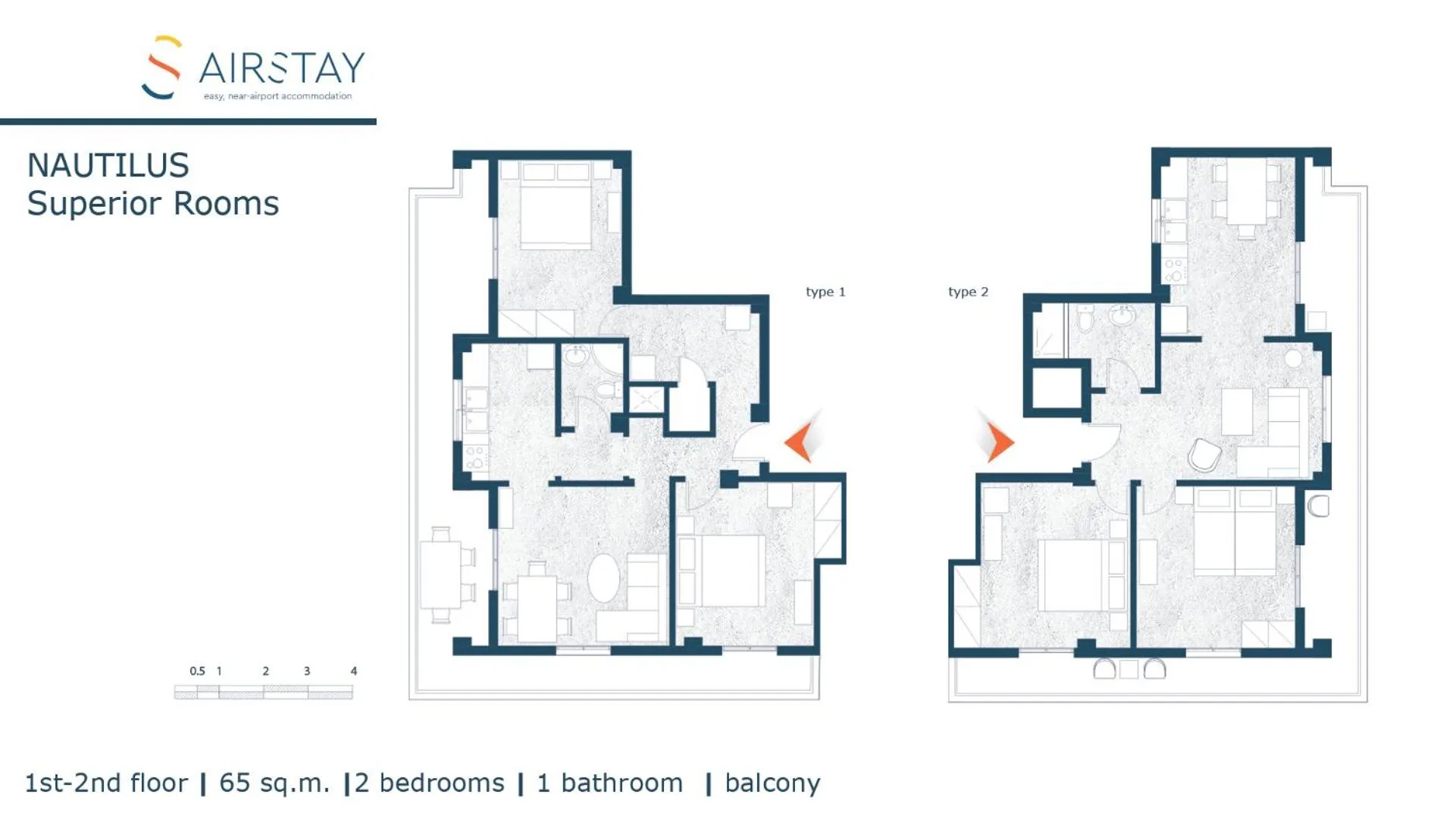 Floor plan in Nautilus Apartments Airport by Airstay