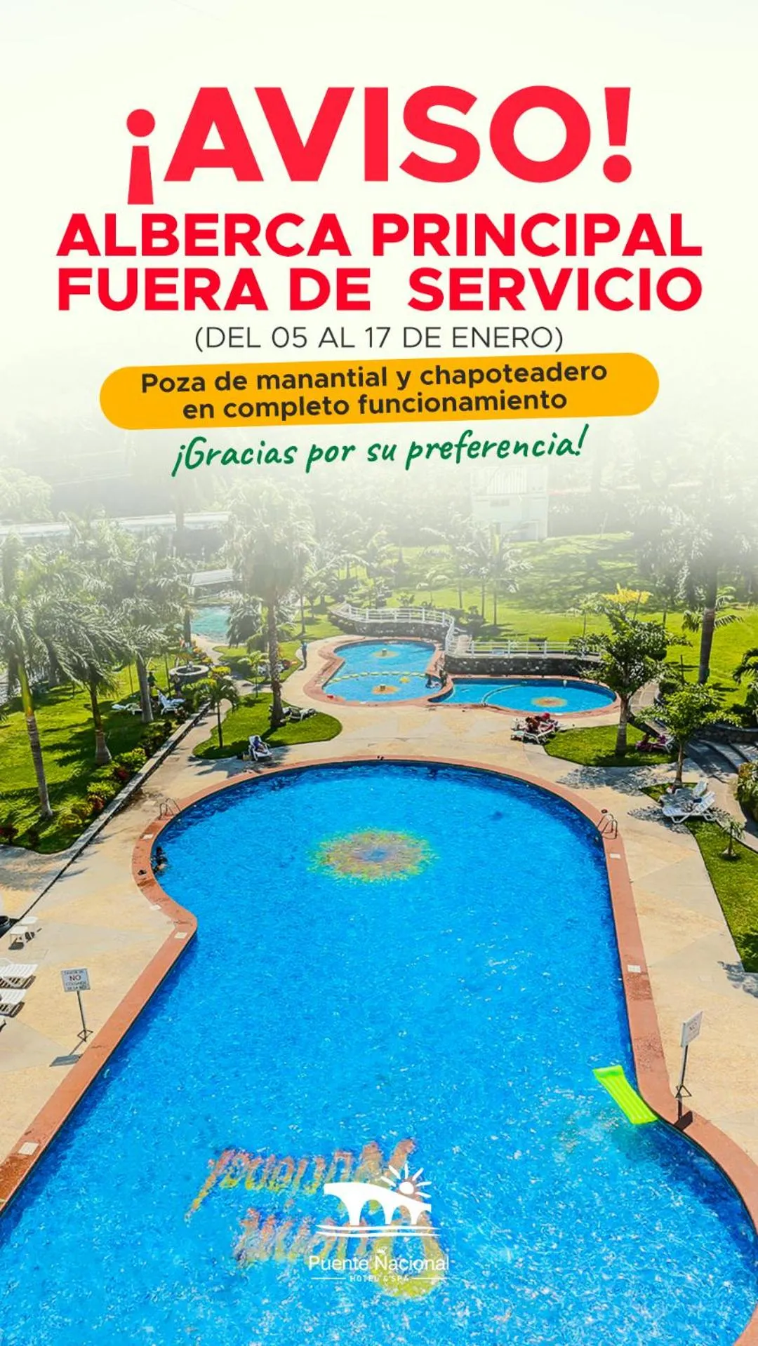 Swimming pool in Hotel Puente Nacional & Spa