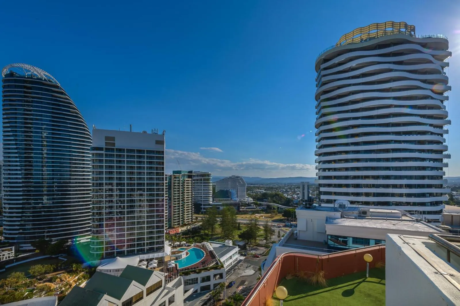 City view in Victoria Square Apartments