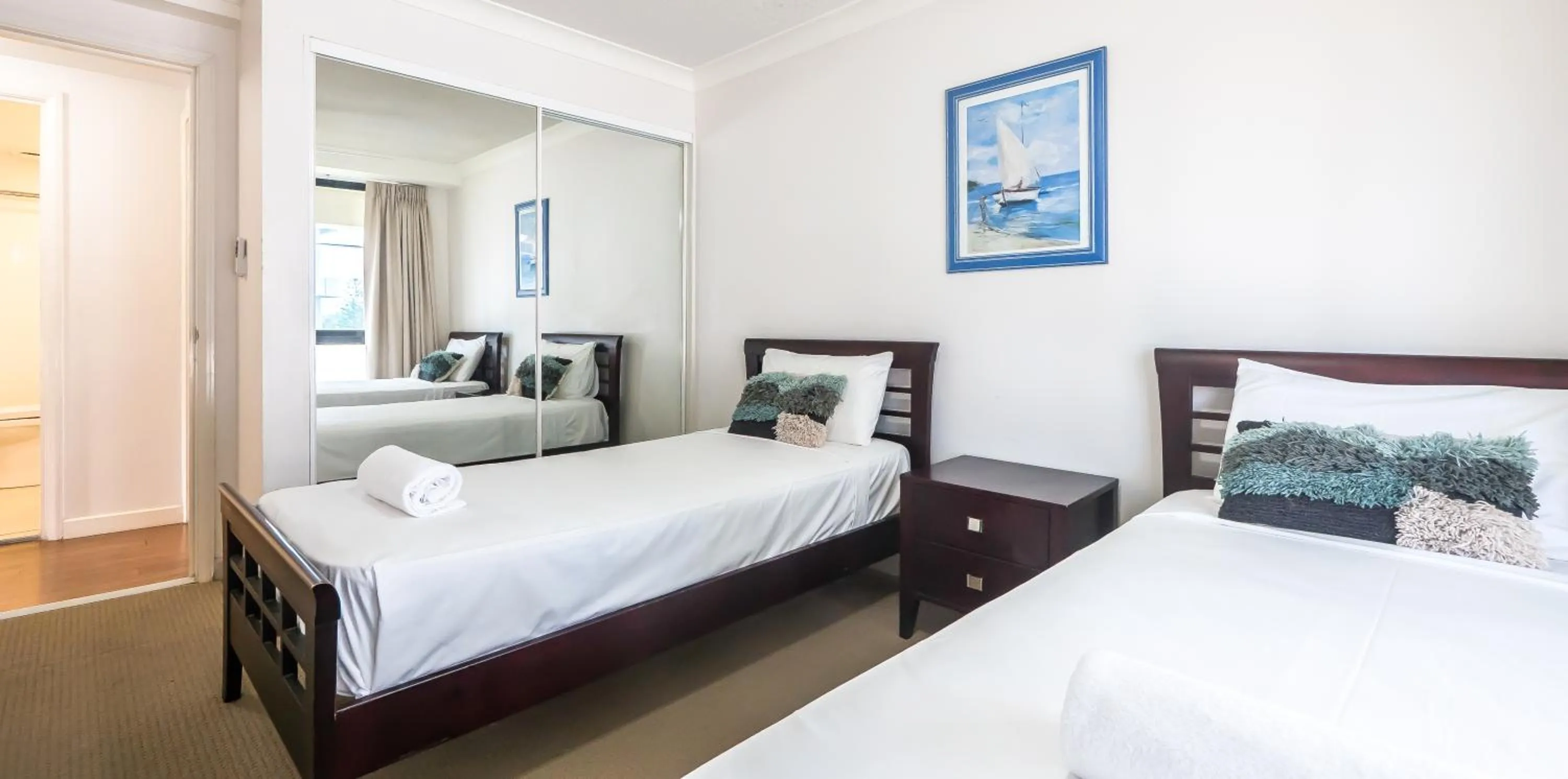 Bedroom, Bed in Victoria Square Apartments