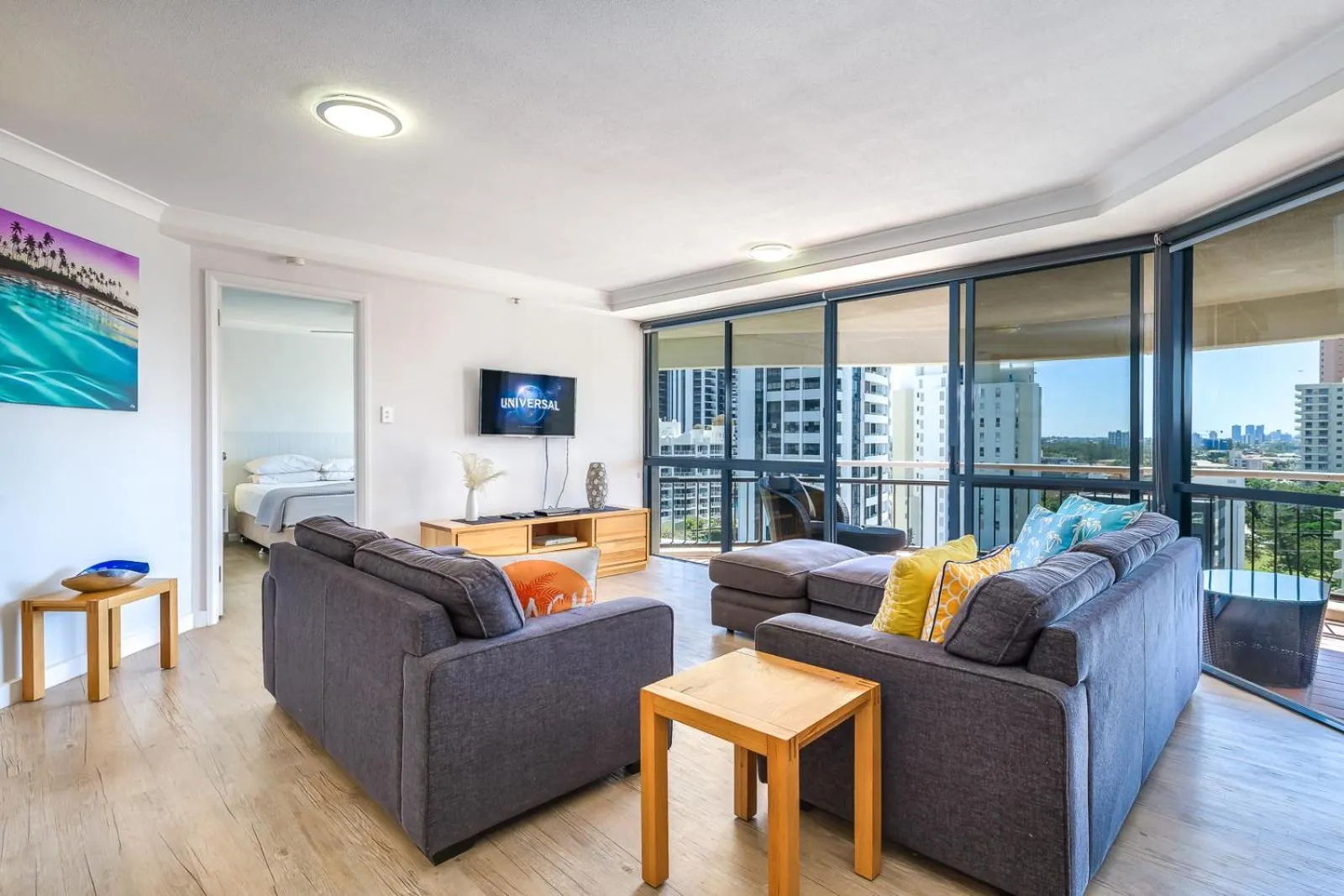Living room in Victoria Square Apartments
