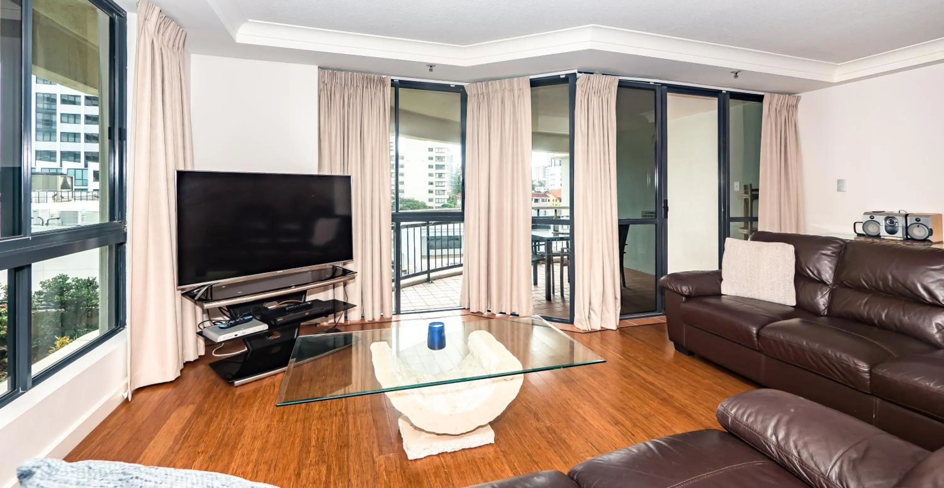 Living room in Victoria Square Apartments