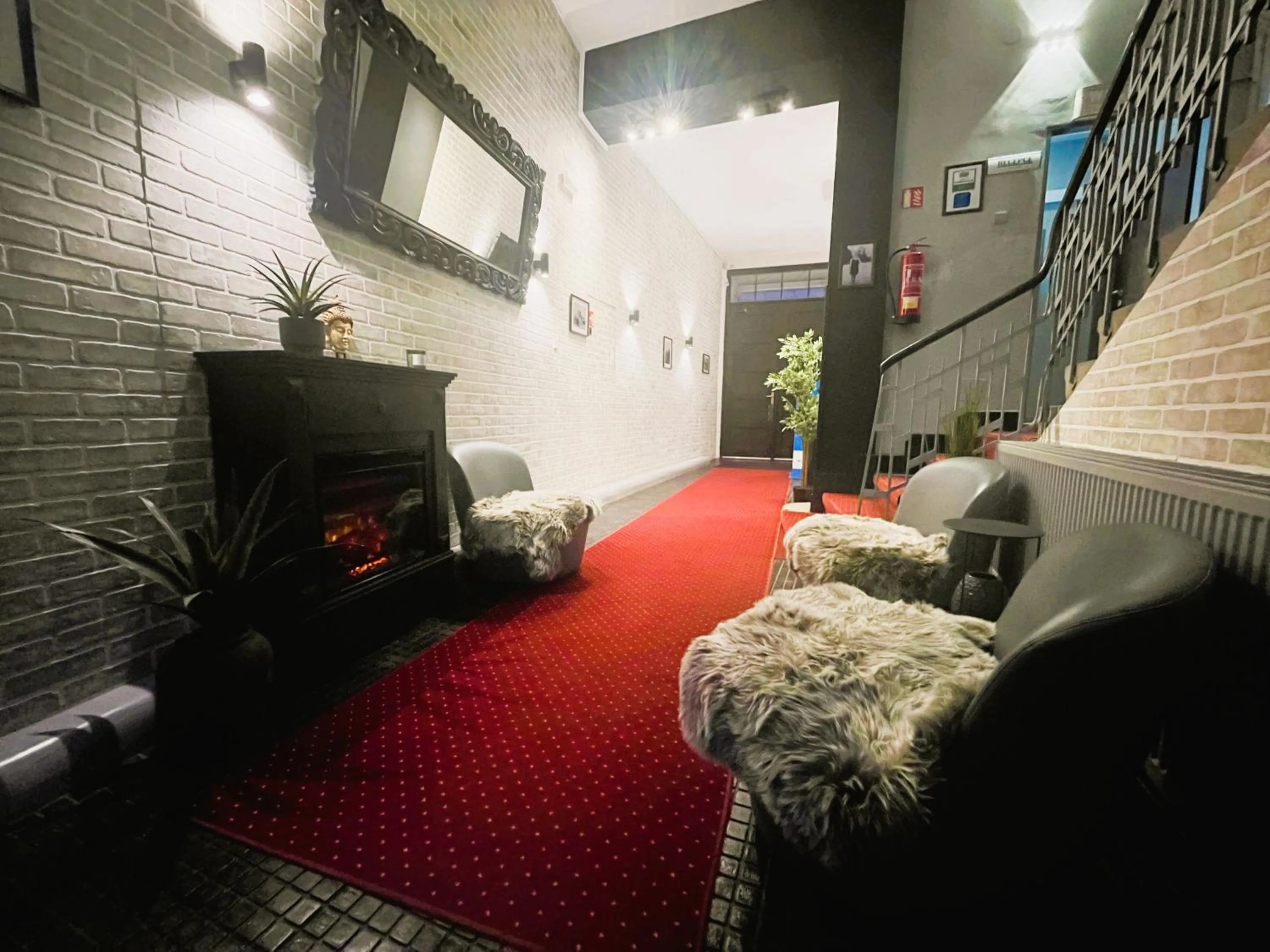 fireplace in Pension Falconi