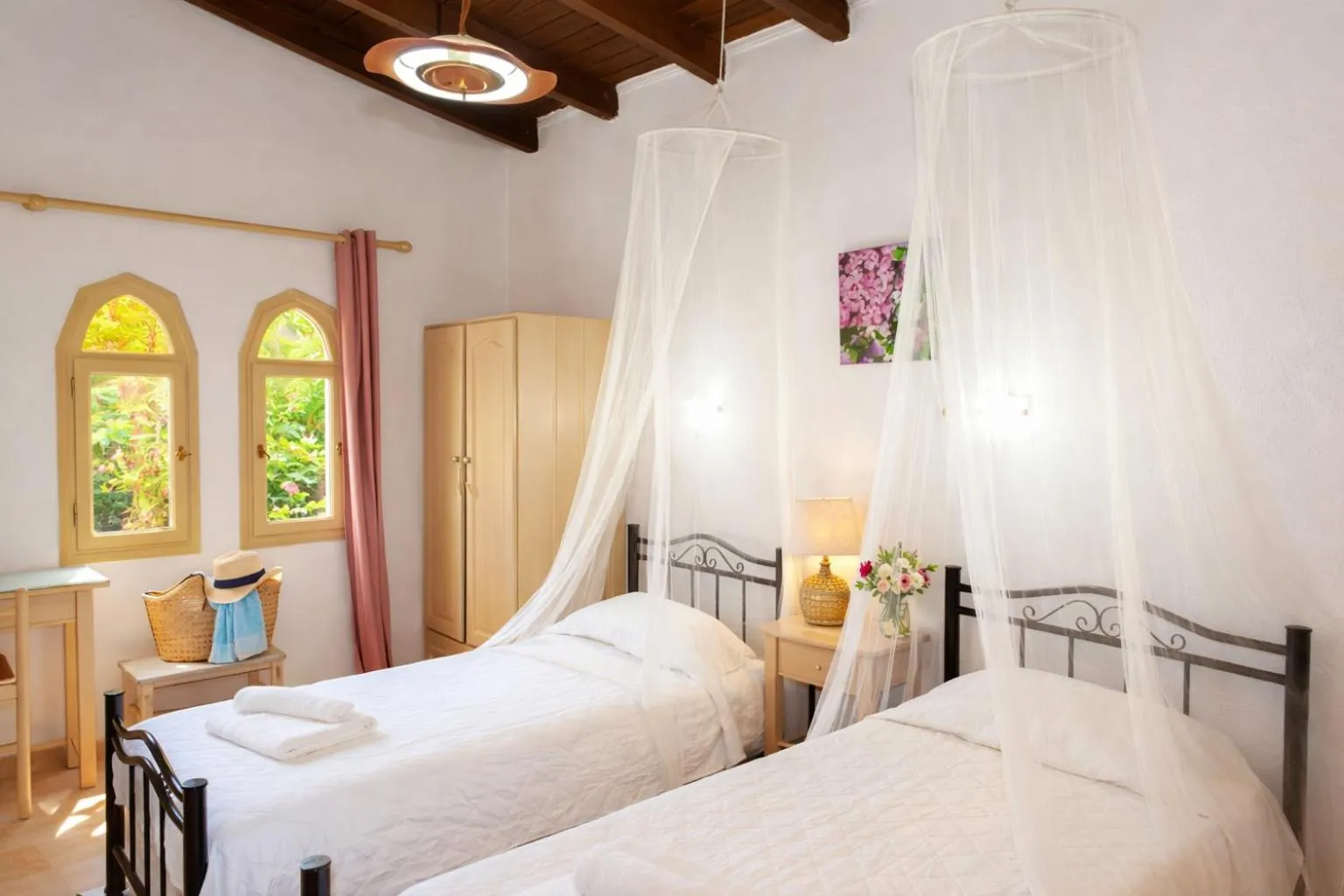 Bed in Stavros Villas&Apartments