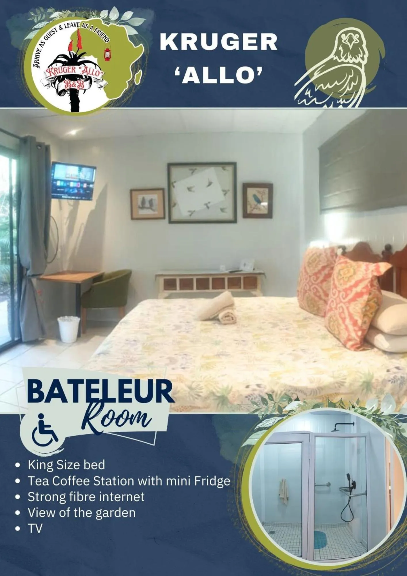 Bed in Kruger Allo B&B